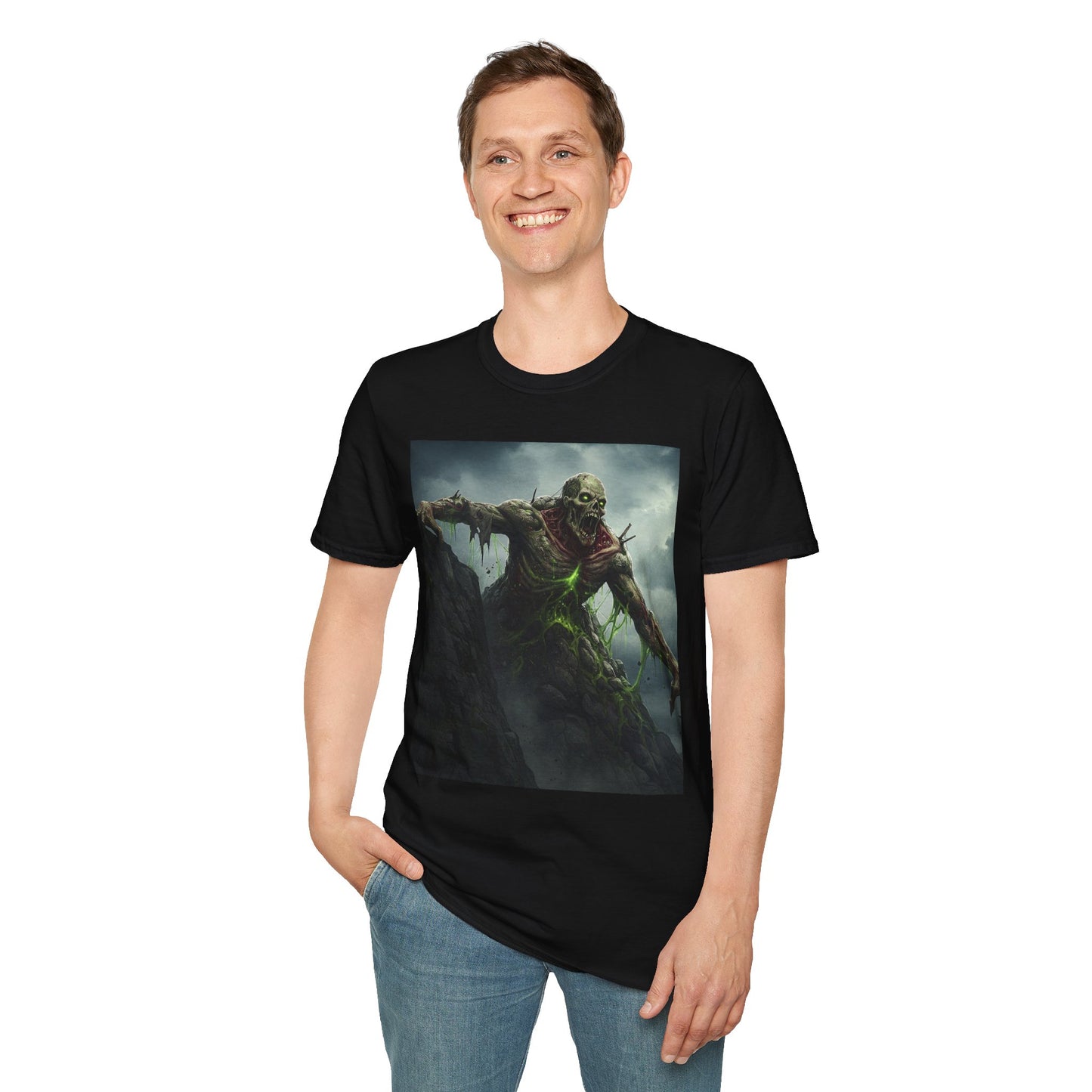 Creepy Monster Unisex Softstyle T-Shirt - Perfect for Halloween and Horror Fans