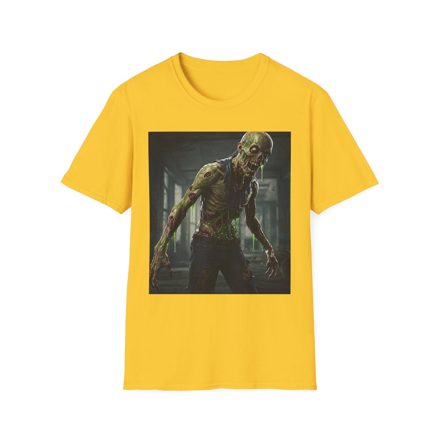 Zombie Graphic Unisex Softstyle T-Shirt - Perfect for Halloween and Horror Fans