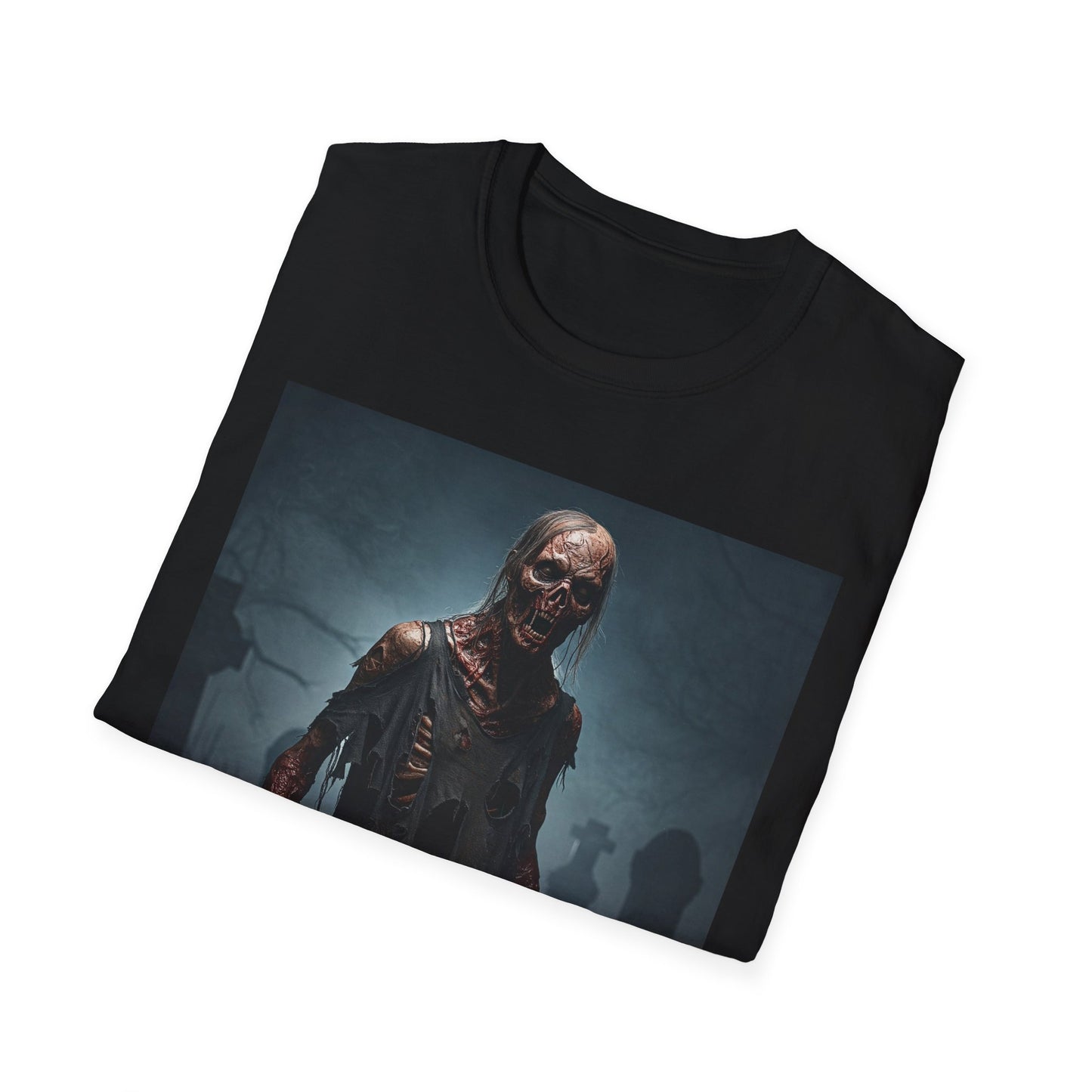 Apocalyptic Portrait Tee, bold, decaying zombie graphic