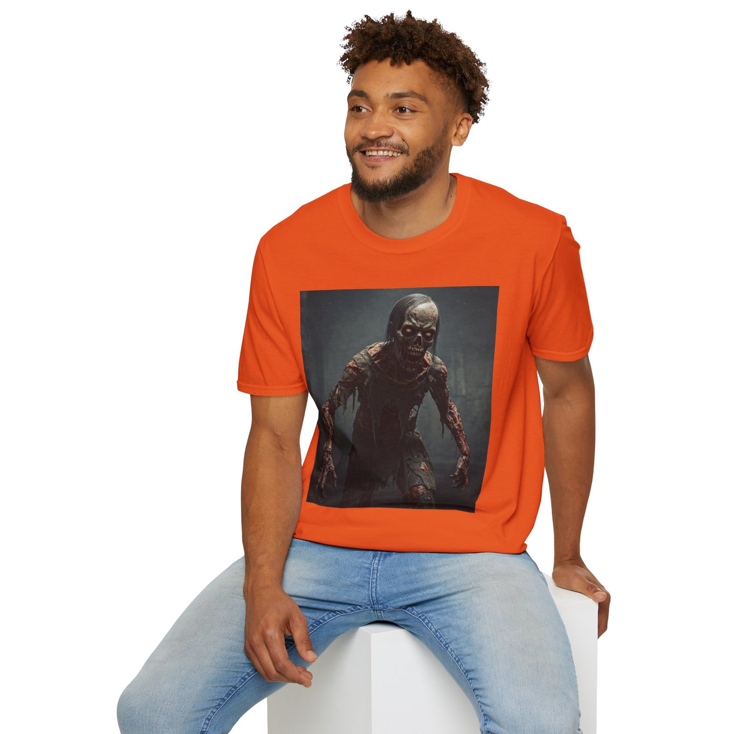 Apocalyptic Portrait Tee, bold, decaying zombie graphic