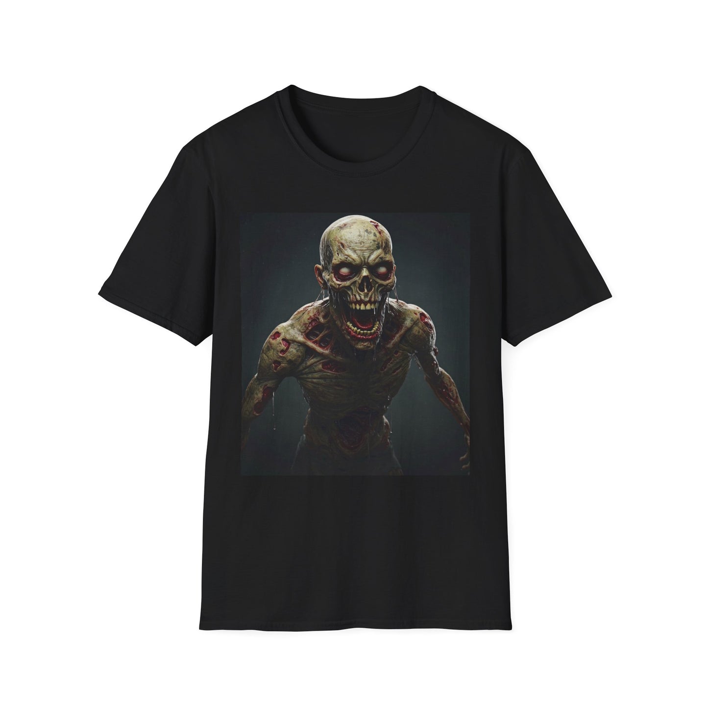 Apocalyptic Portrait Tee, bold, decaying zombie graphic