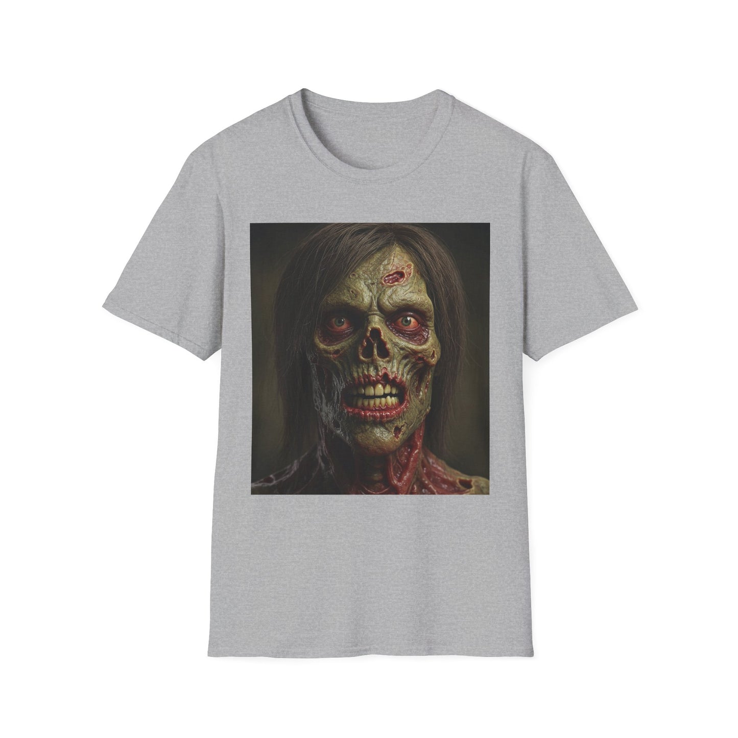 Apocalyptic Portrait Tee, bold, decaying zombie graphic