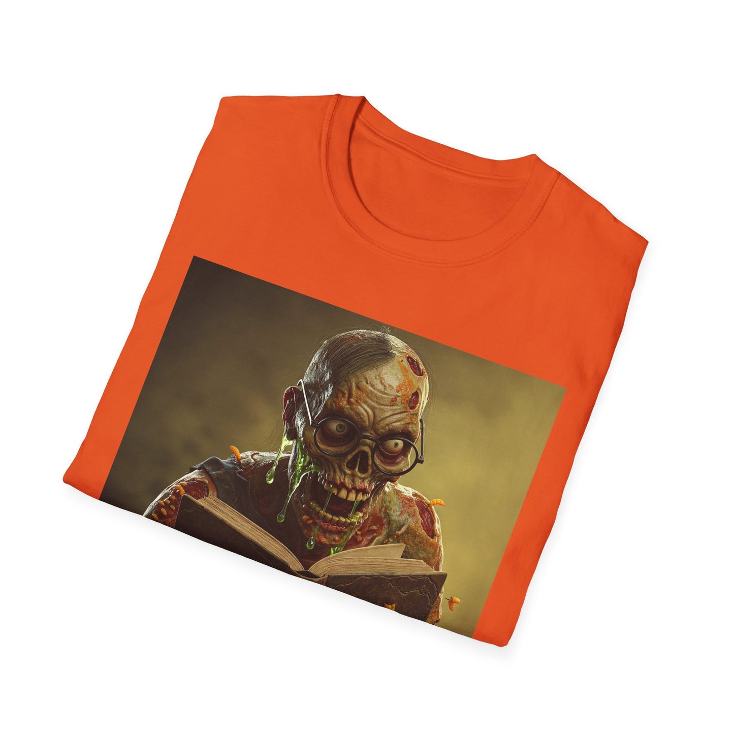 Zombie Reader Apocalyptic Portrait Tee, bold, decaying zombie graphic