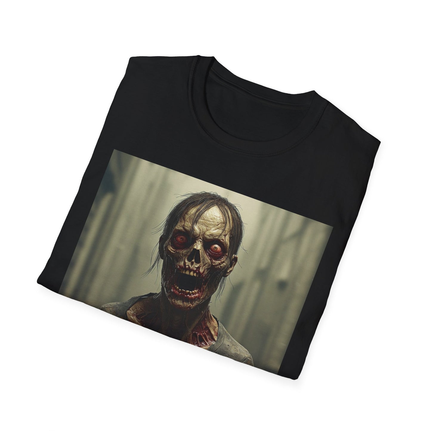 Apocalyptic Portrait Tee, bold, decaying zombie graphic