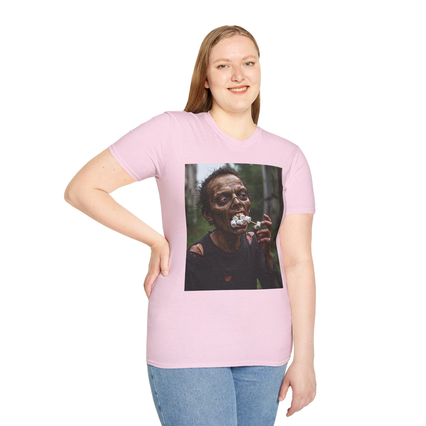 Zombie Themed Unisex Softstyle T-Shirt - Perfect for Halloween and Horror Fans