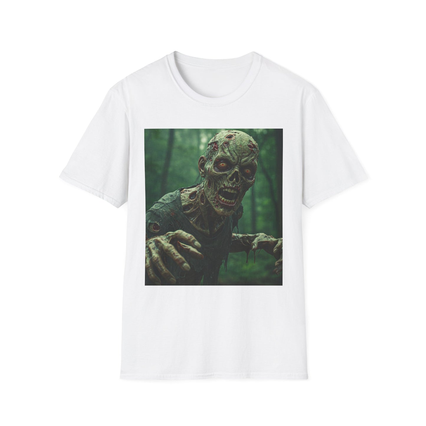 Apocalyptic Portrait Tee, bold, decaying zombie graphic