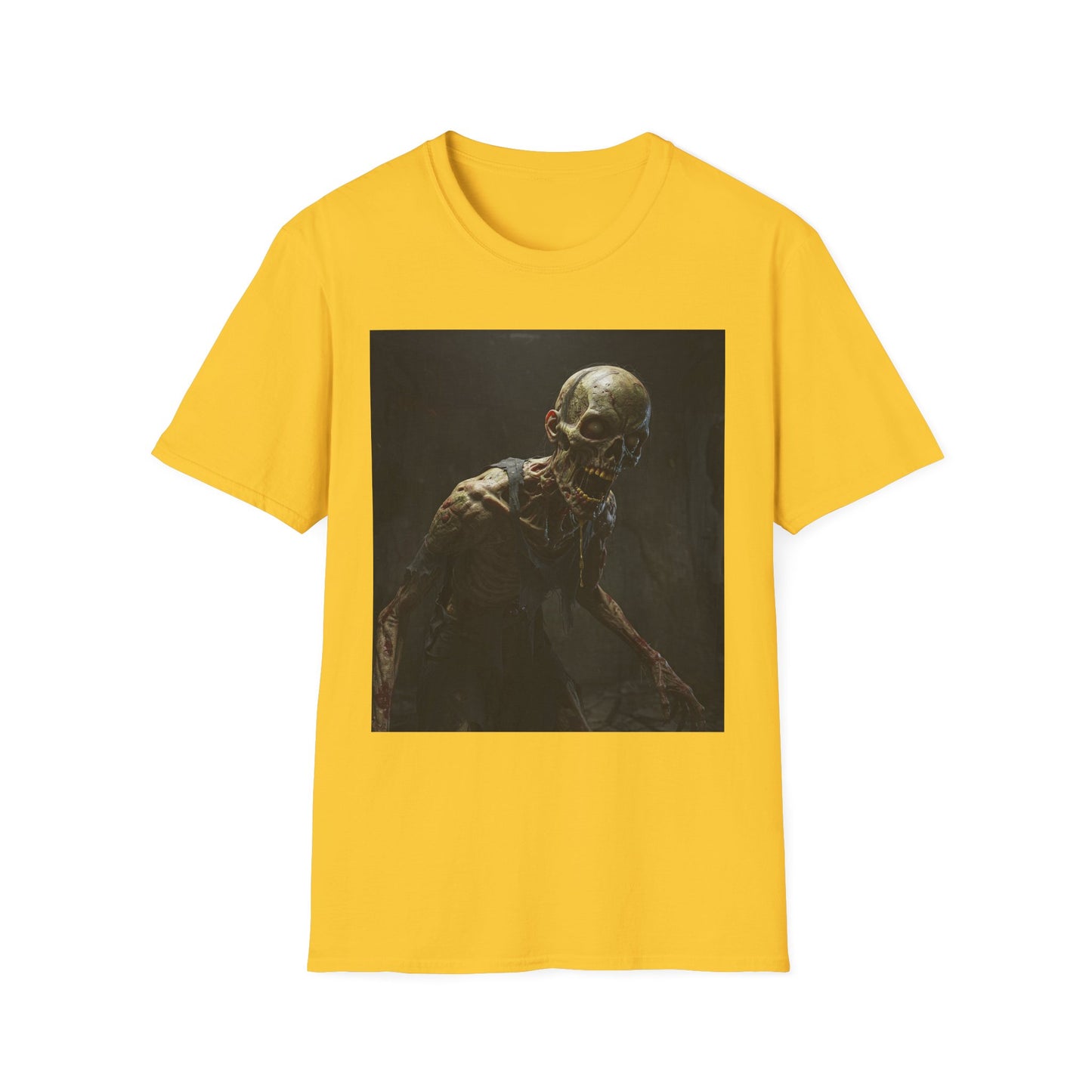 Creepy Zombie Unisex Softstyle T-Shirt - Perfect for Halloween & Horror Fans