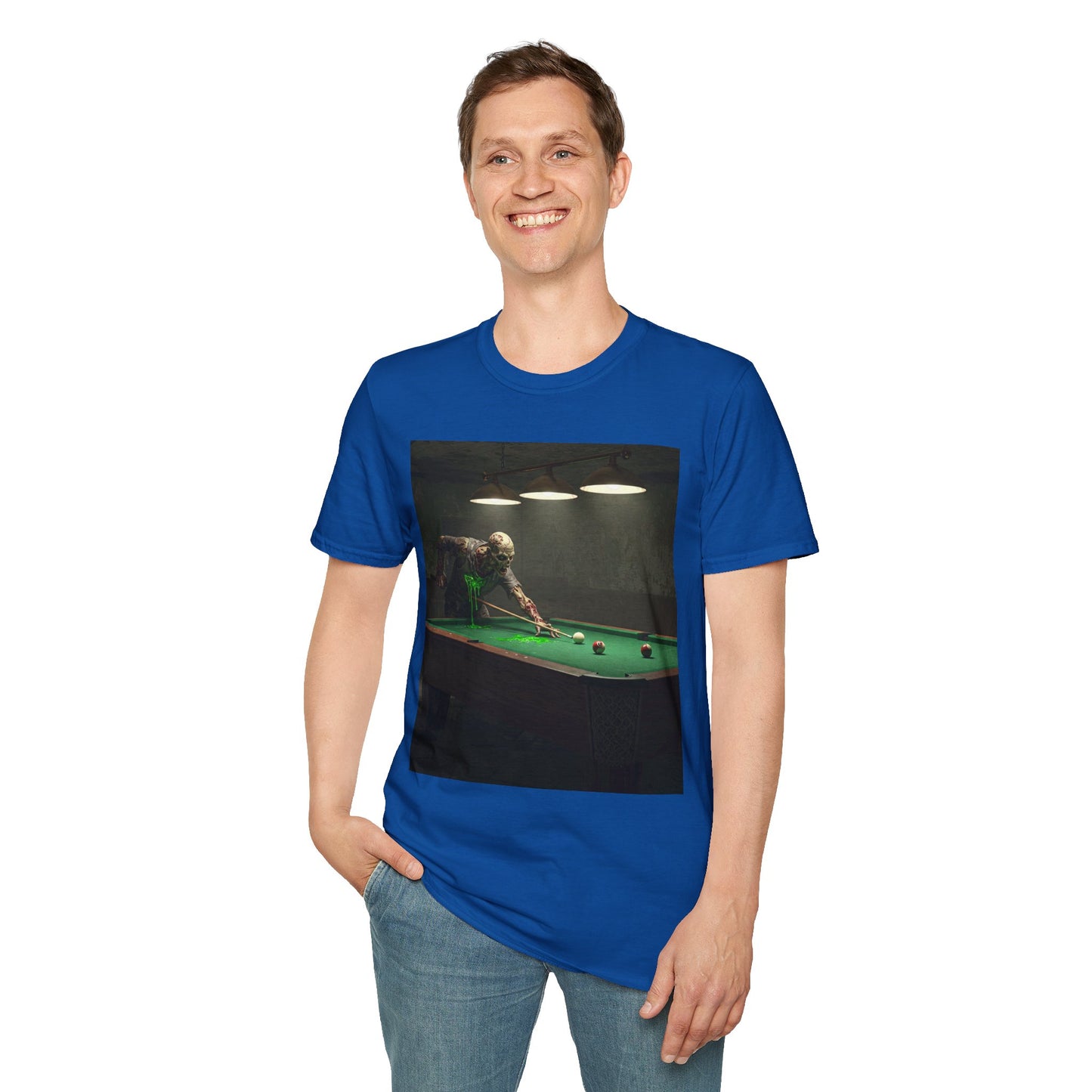 Vintage Billiards Unisex Softstyle T-Shirt - Pool Table Design