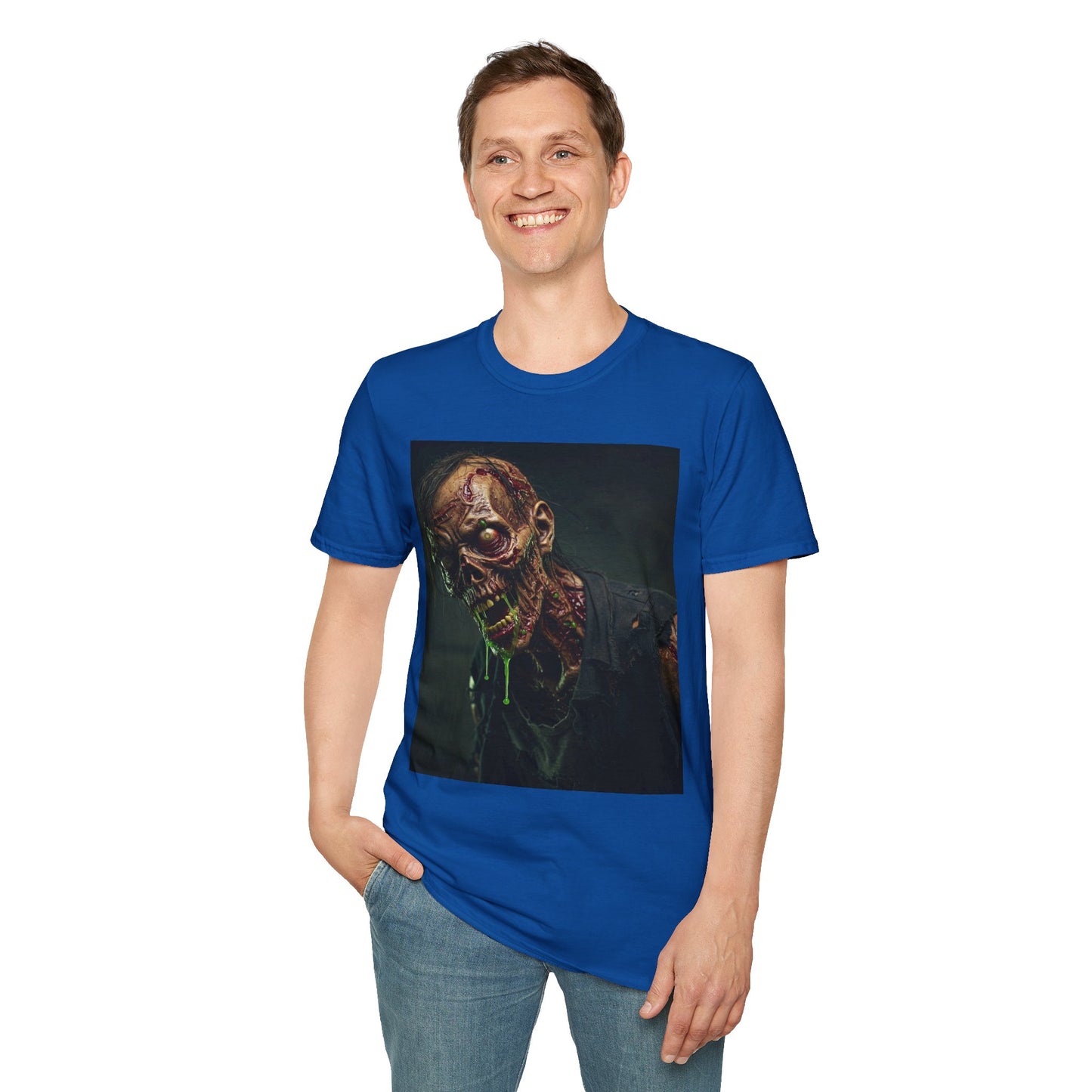 Graphic Zombie Unisex Softstyle T-Shirt - Perfect for Horror Fans and Halloween