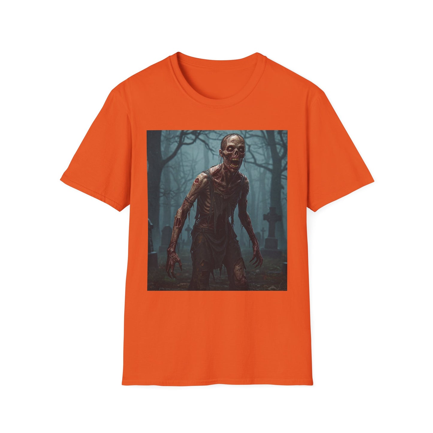 Apocalyptic Portrait Tee, bold, decaying zombie graphic