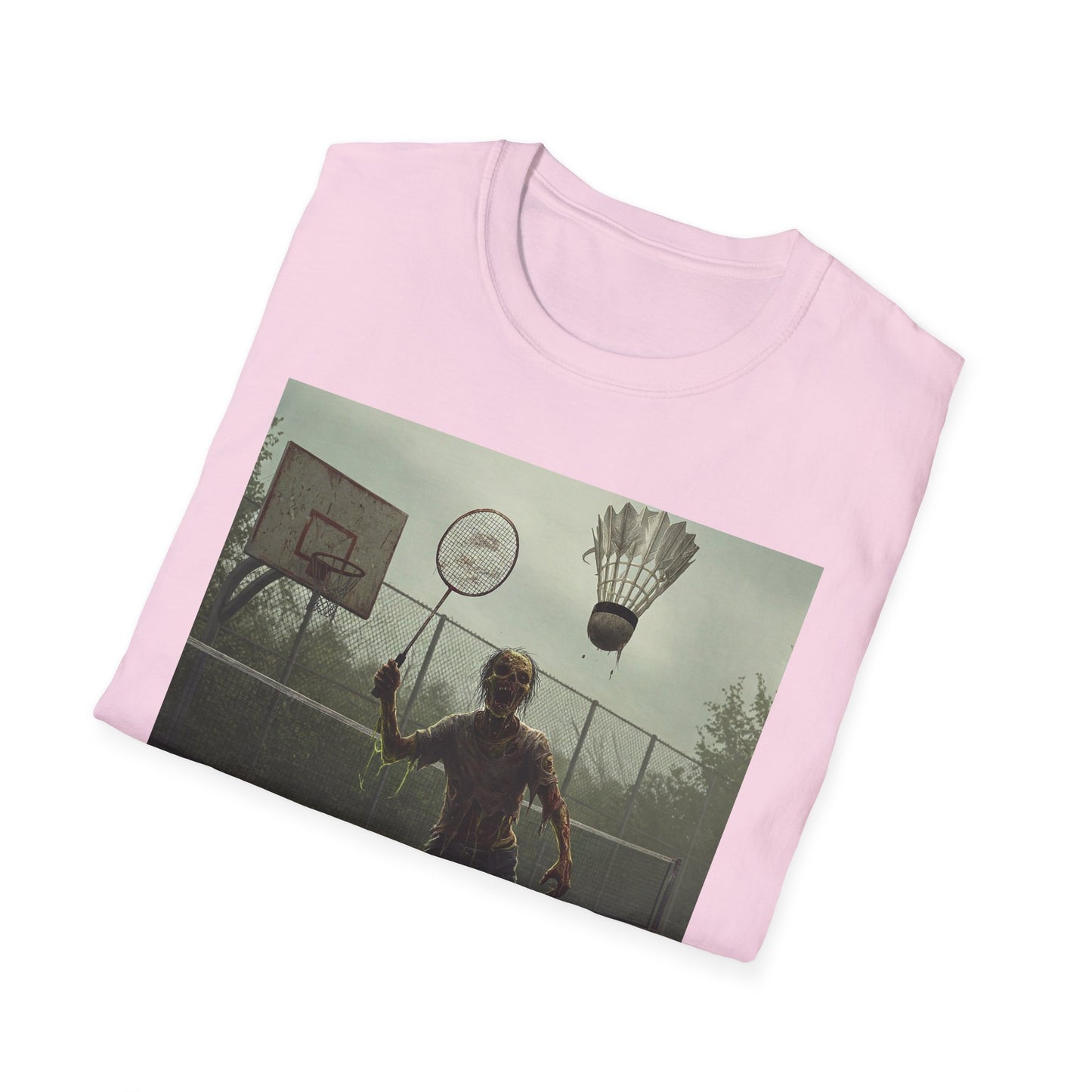 Zombie Badminton Enthusiast Unisex Softstyle T-Shirt