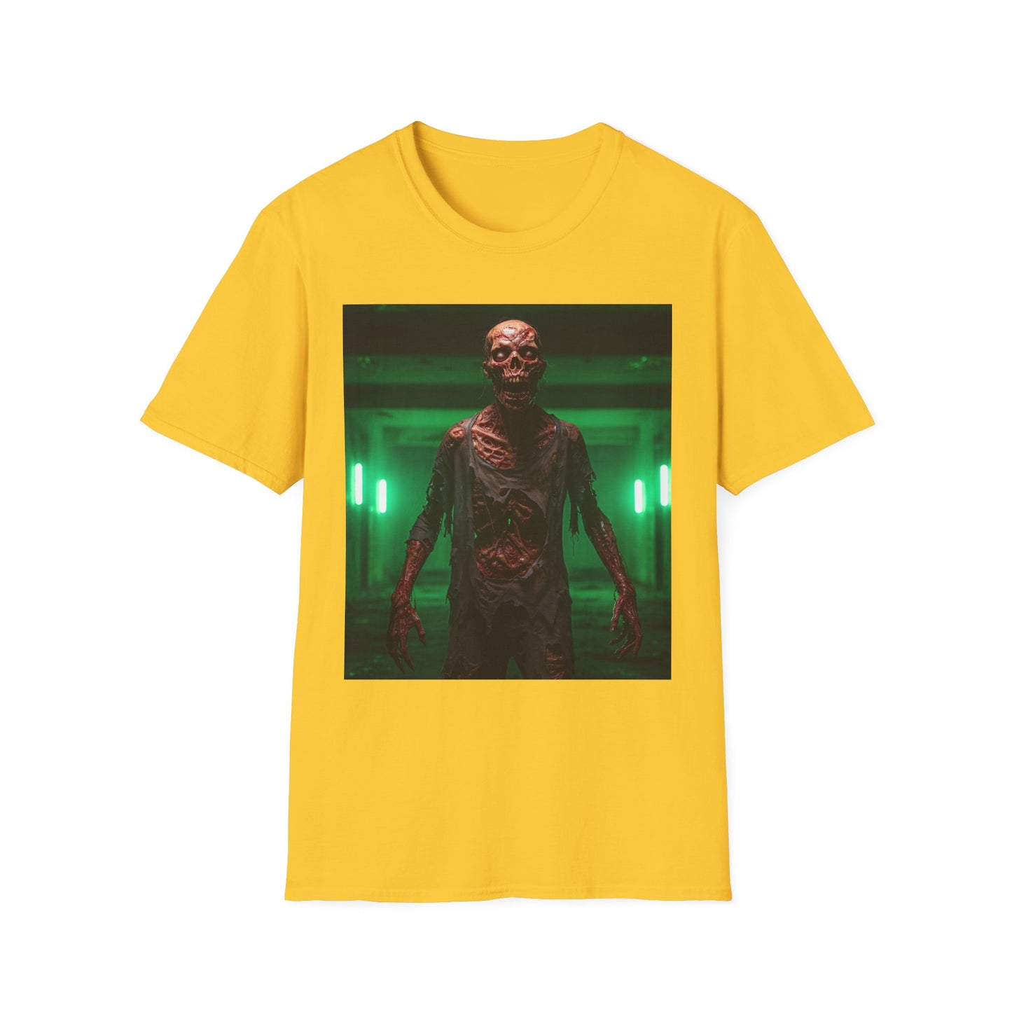 Apocalyptic Portrait Tee, bold, decaying zombie graphic