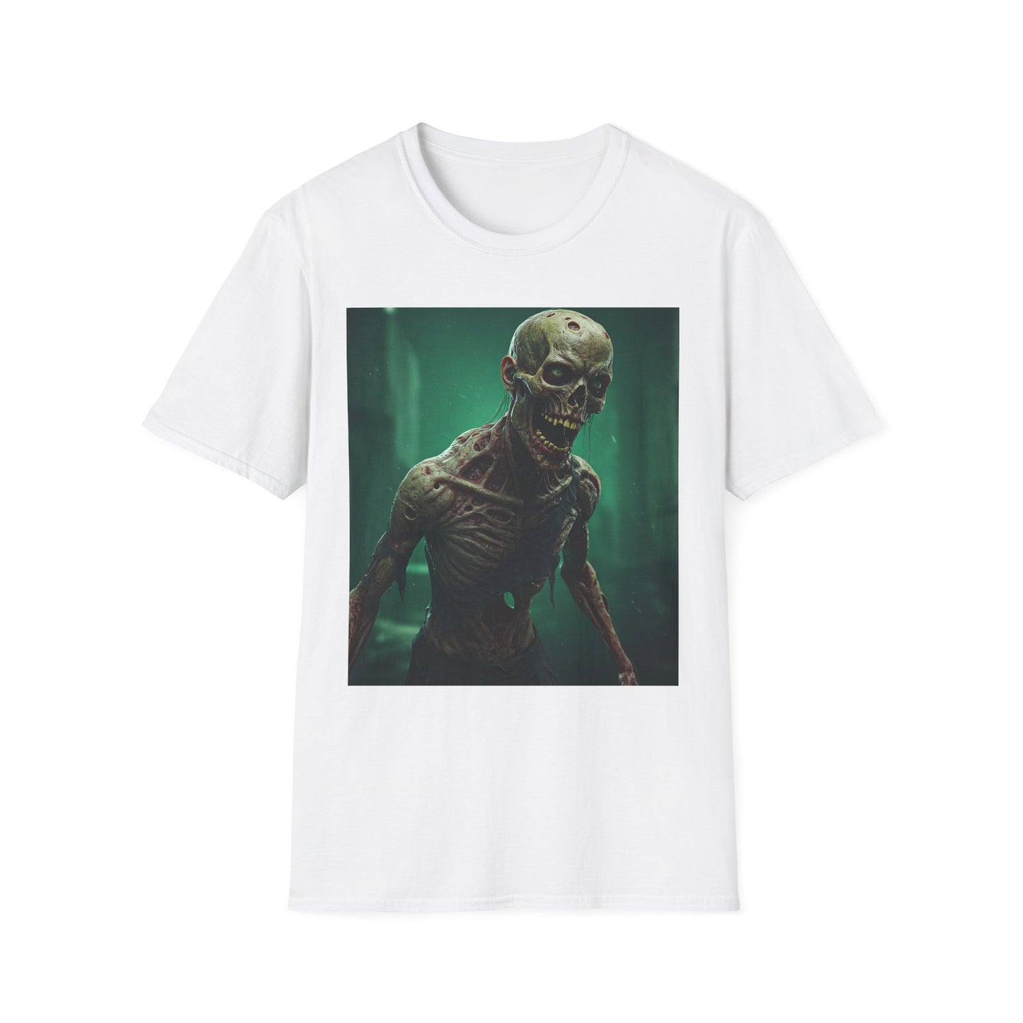 Apocalyptic Portrait Tee, bold, decaying zombie graphic