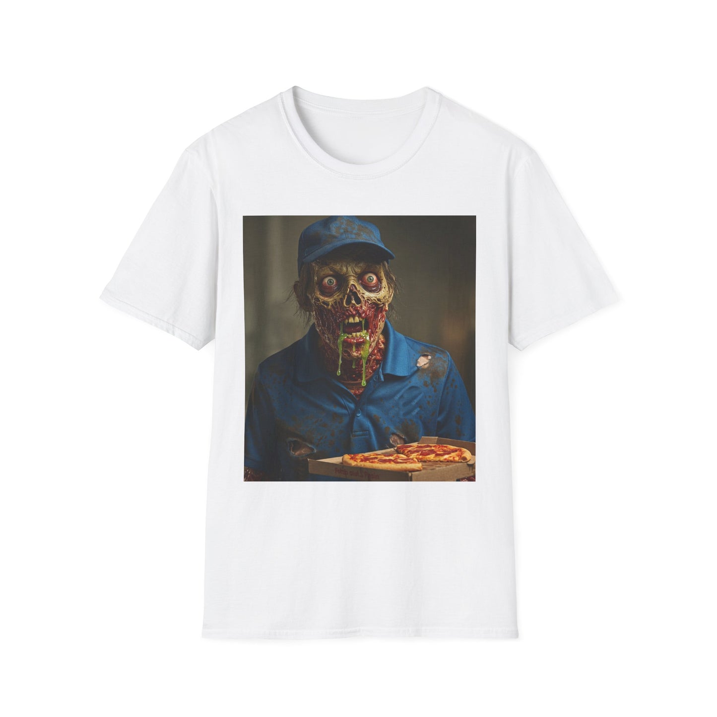 Horror Pizza Delivery Zombie T-Shirt - Unisex Softstyle Tee