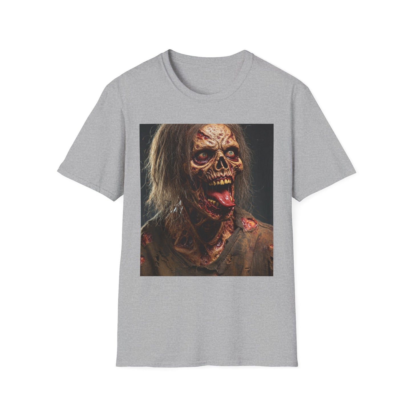 Apocalyptic Portrait Tee, bold, decaying zombie graphic