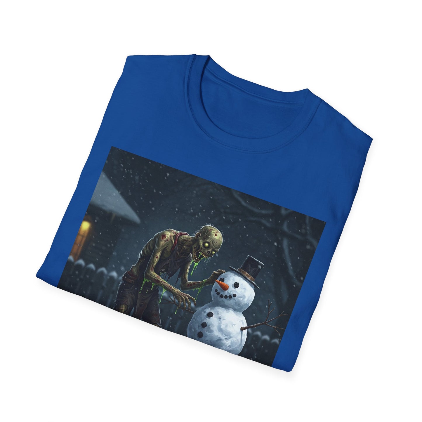 Merry Horror Unisex Softstyle T-Shirt - Creepy Snowman Design