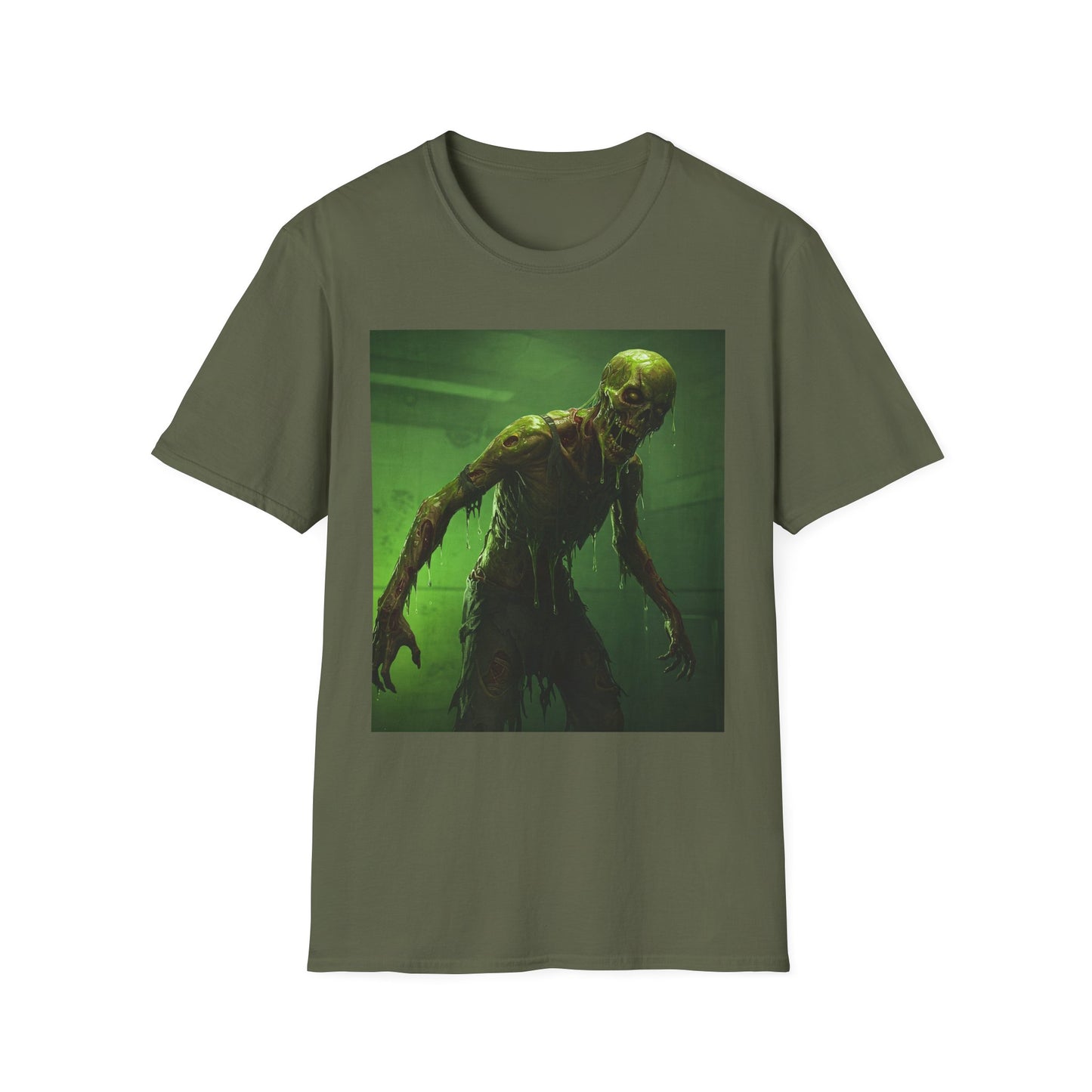 Apocalyptic Portrait Tee, bold, decaying zombie graphic