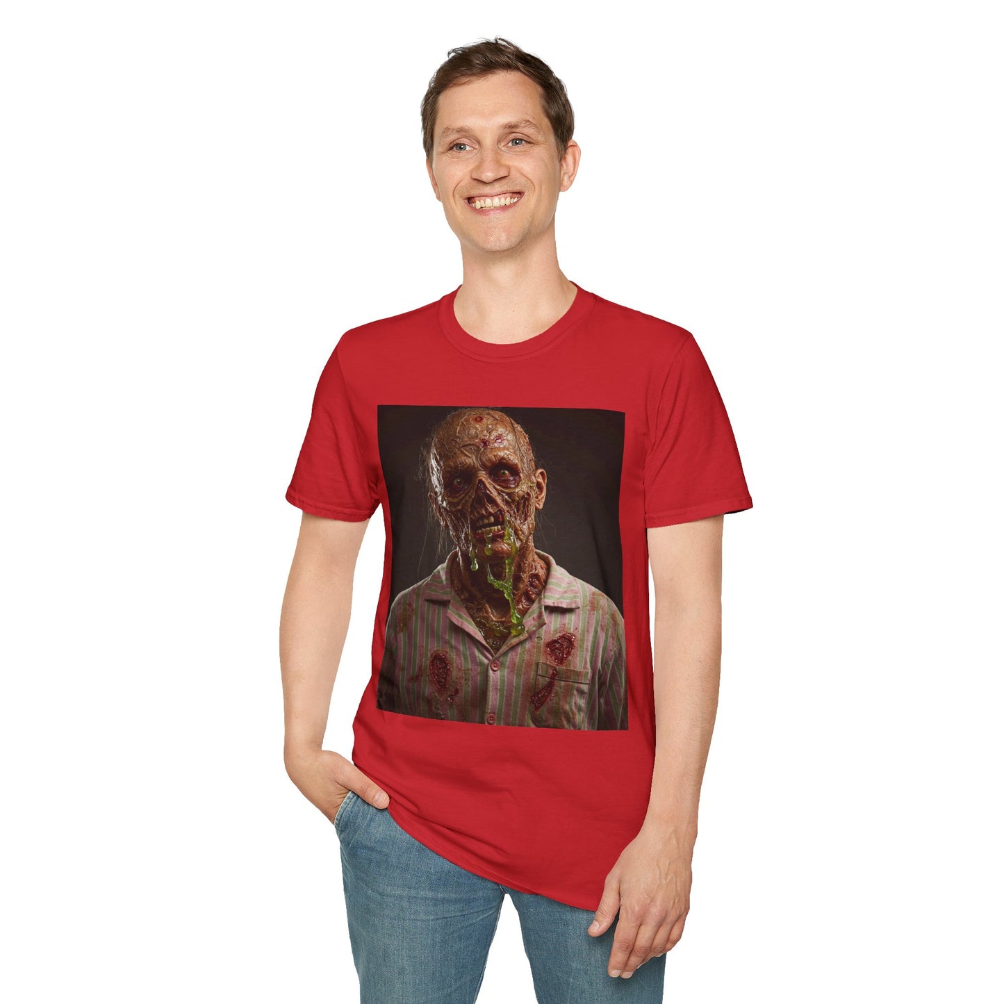 Horror-Inspired Unisex Softstyle T-Shirt - Zombie Graphic Tee