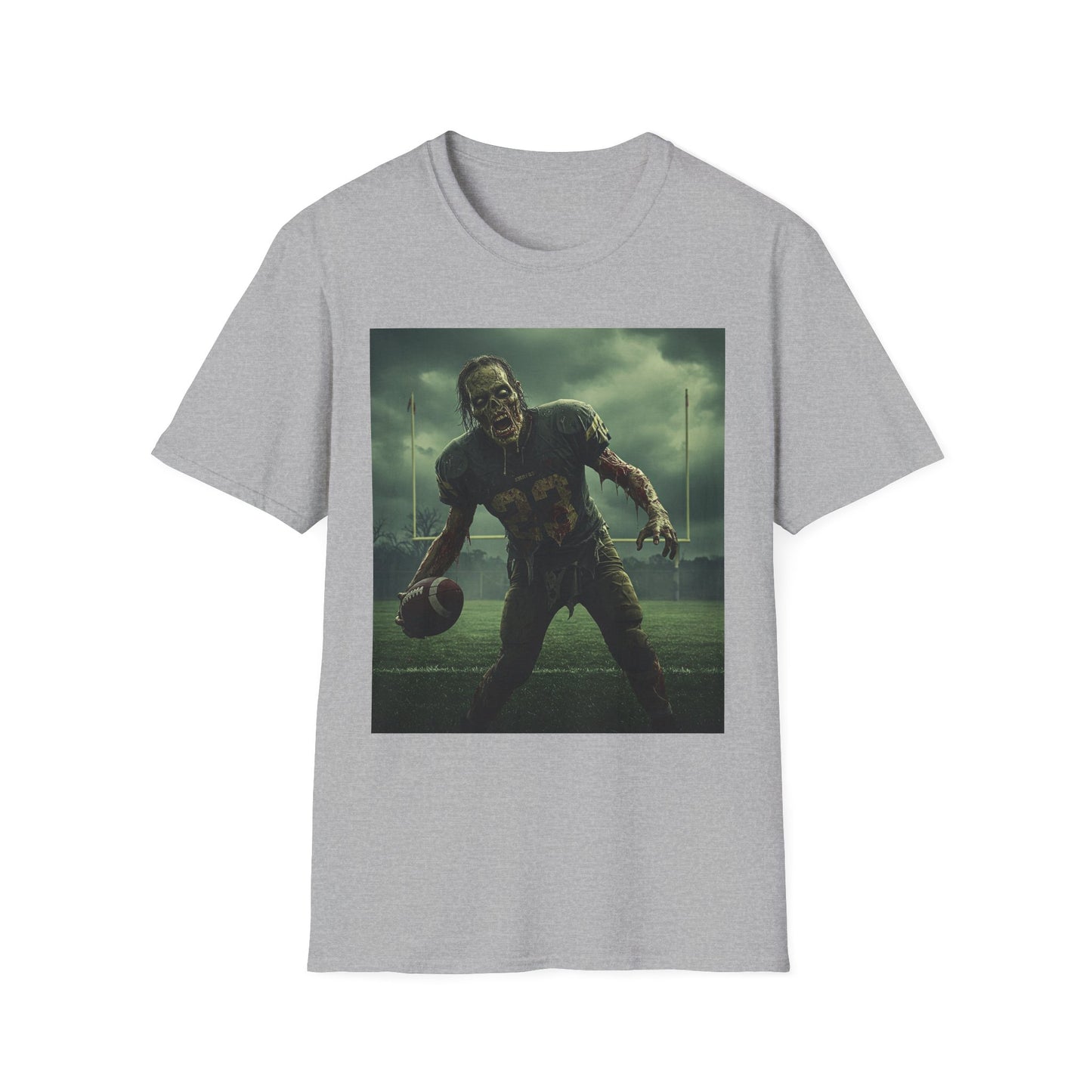 Zombie Football Unisex Softstyle T-Shirt - Perfect for Halloween Fans