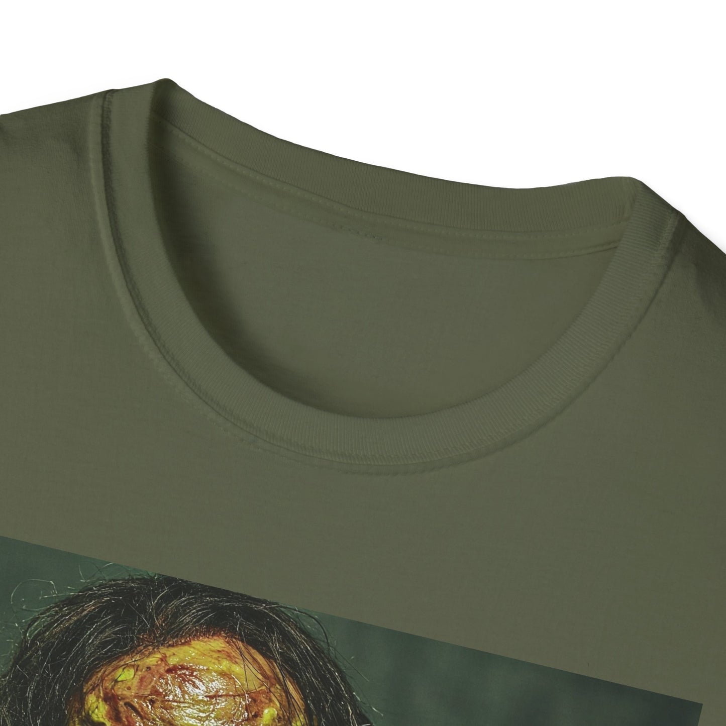 Apocalyptic Portrait Tee, bold, decaying zombie graphic