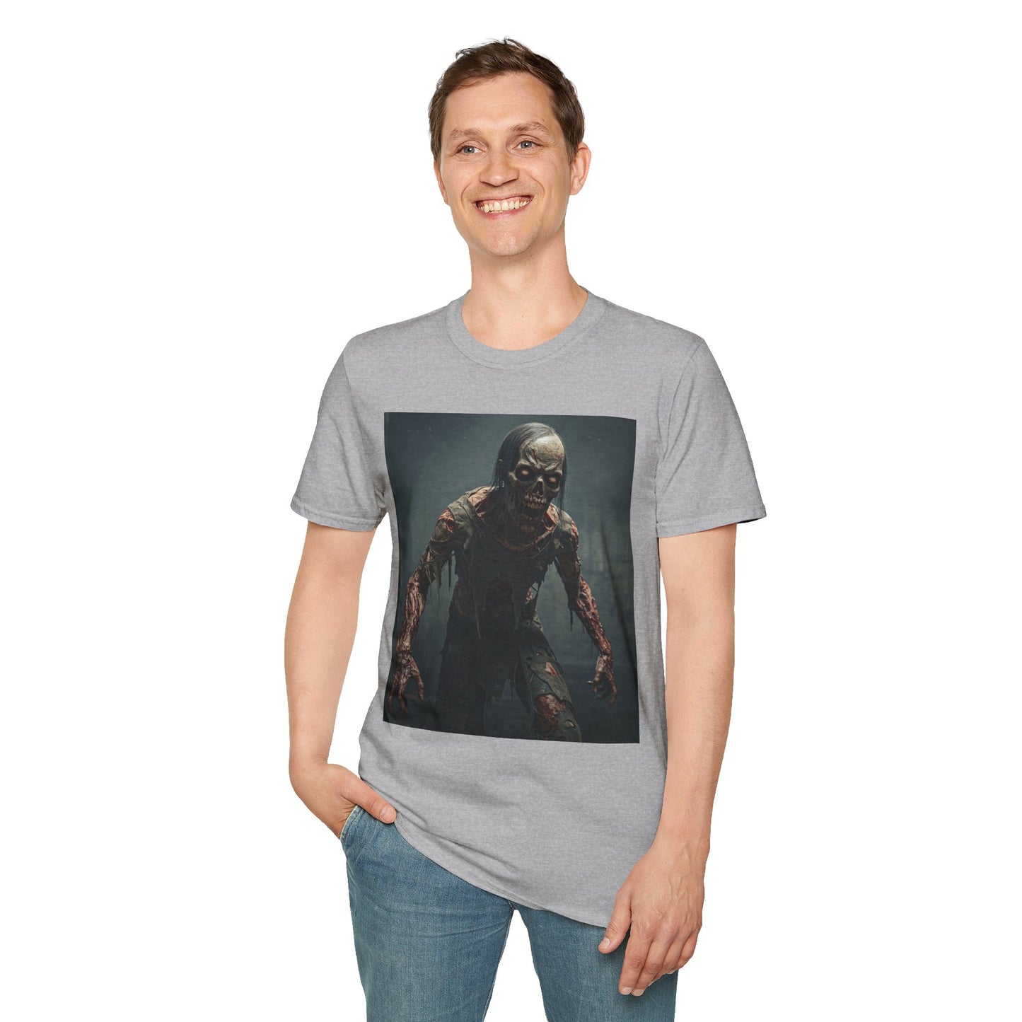 Apocalyptic Portrait Tee, bold, decaying zombie graphic