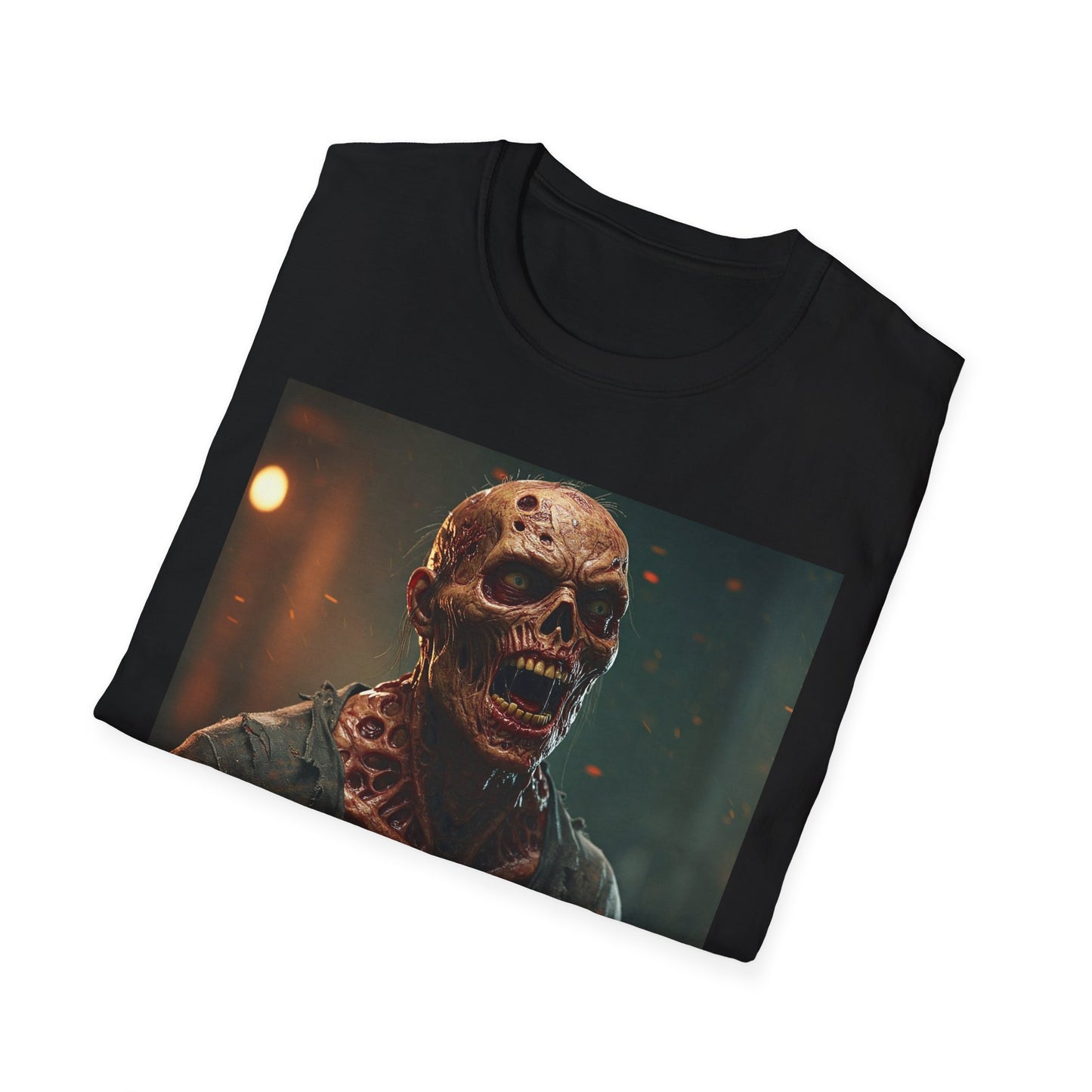 Creepy Skull Apocalyptic Portrait Tee, bold, decaying zombie graphic