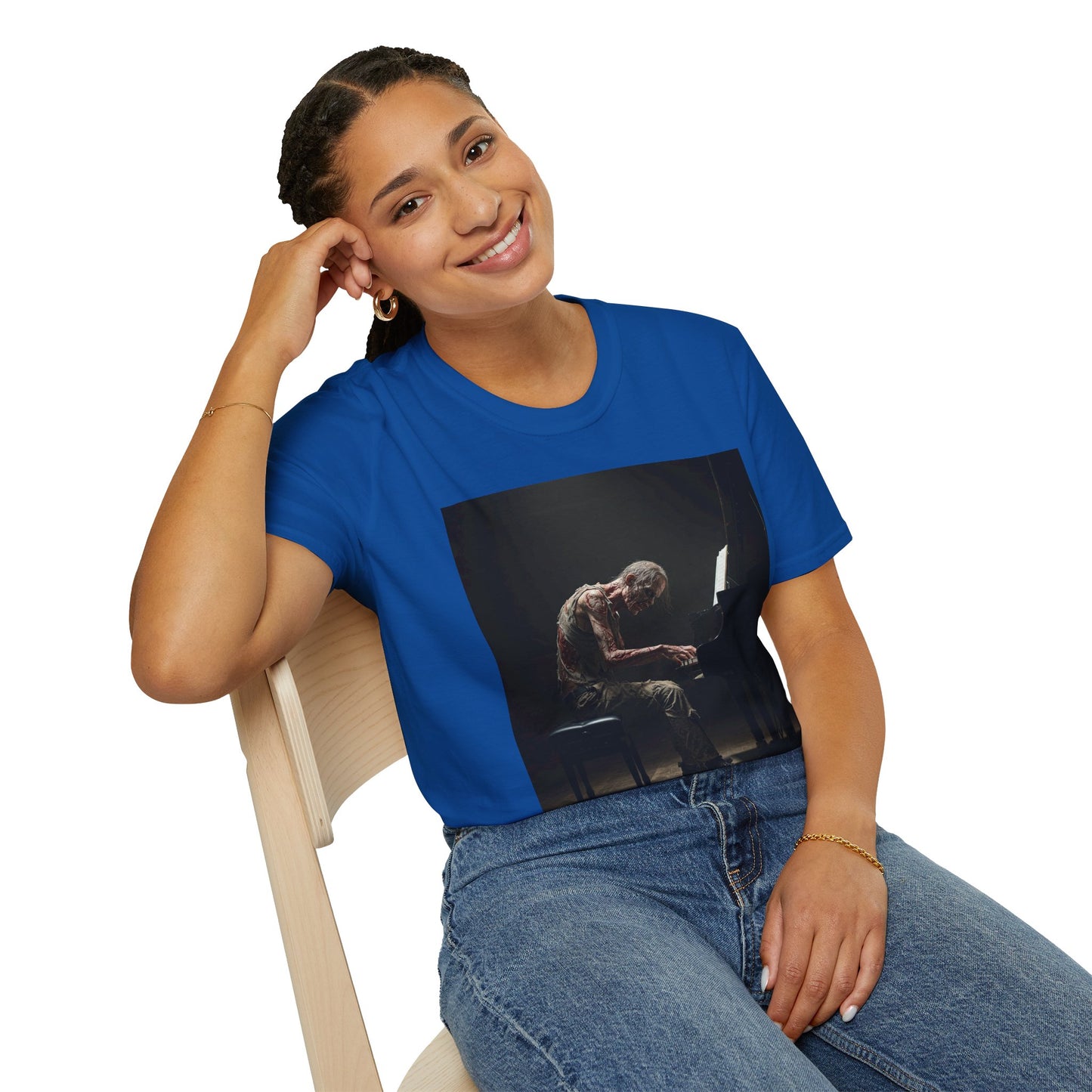 Soulful Pianist Unisex Softstyle T-Shirt - Perfect for Music Lovers