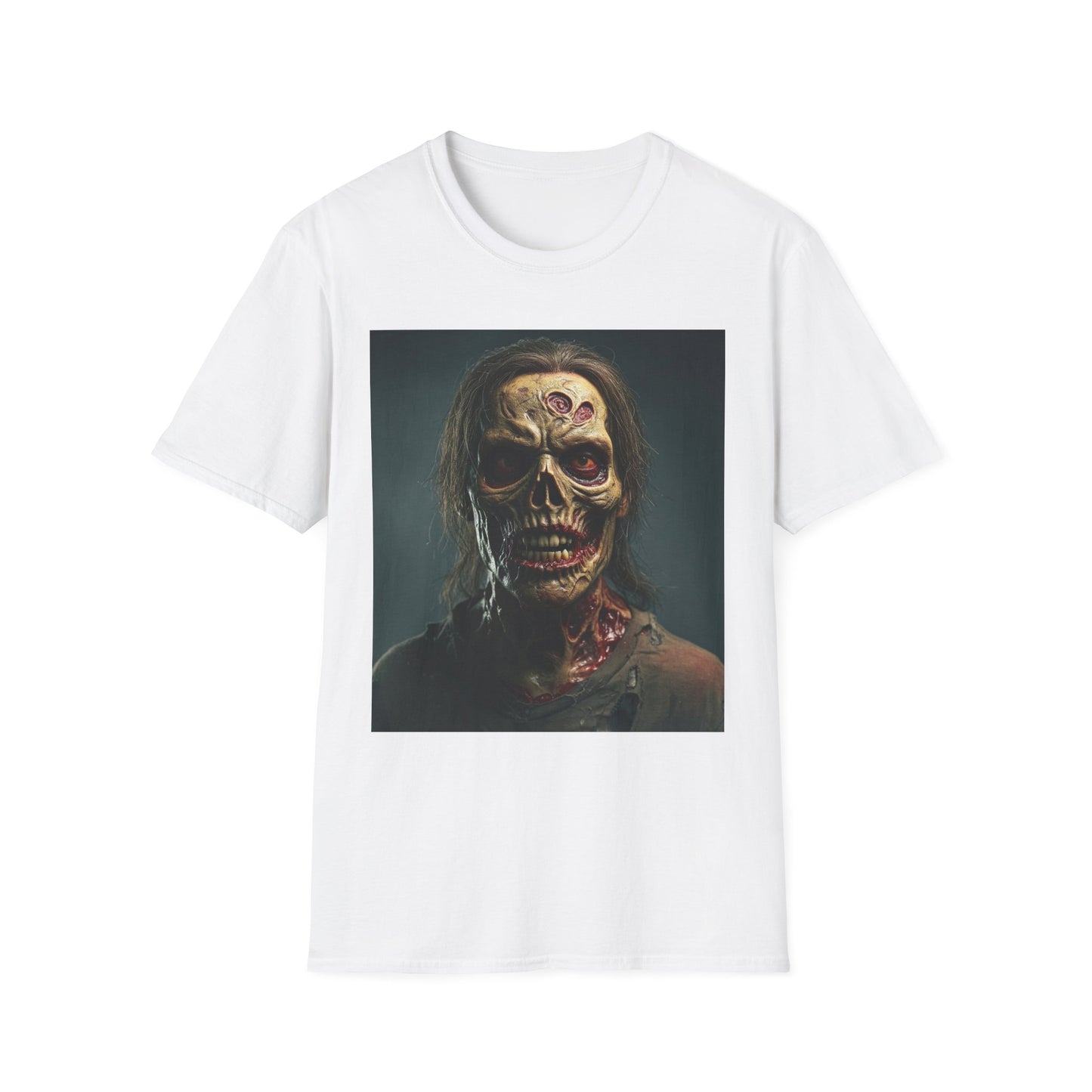 Apocalyptic Portrait Tee, bold, decaying zombie graphic