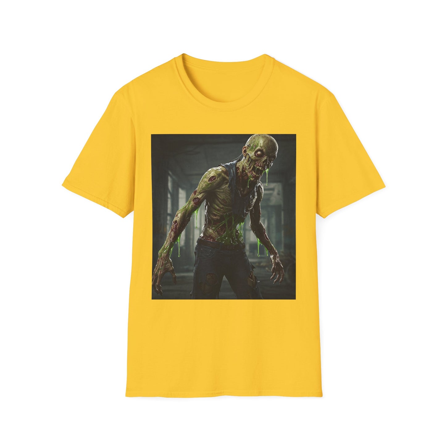 Zombie Graphic Unisex Softstyle T-Shirt - Perfect for Halloween and Horror Fans