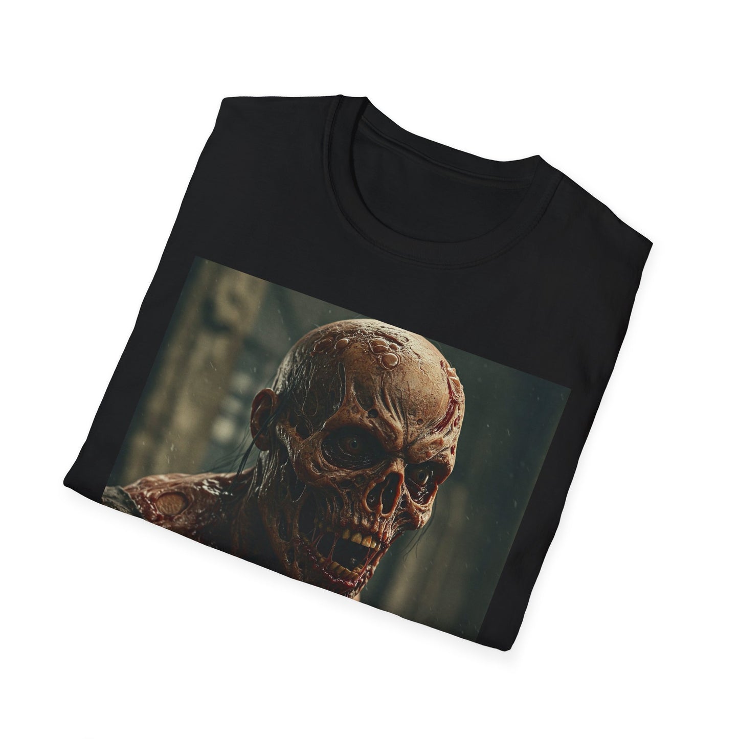 Apocalyptic Portrait Tee, bold, decaying zombie graphic