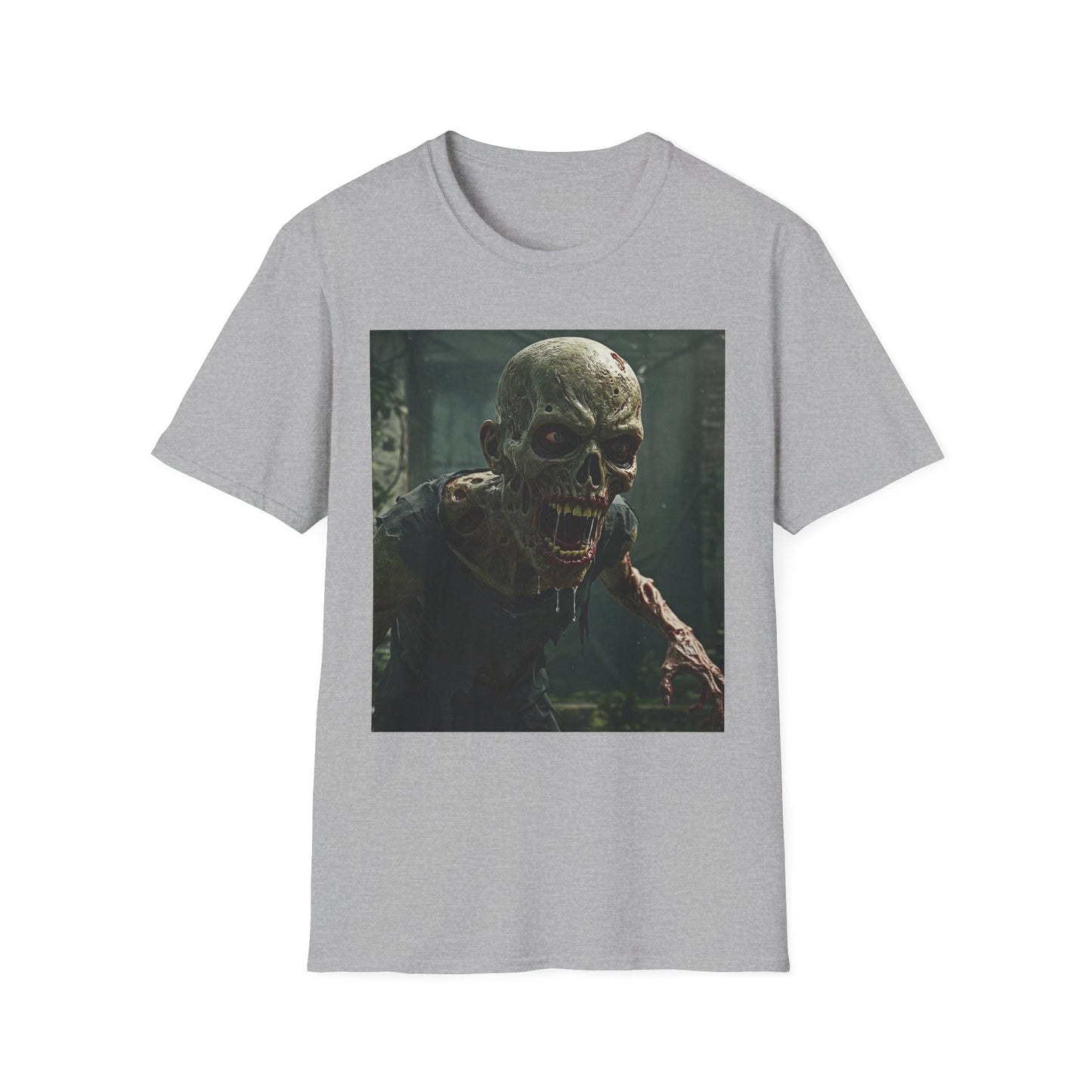 Zombie Graphic Unisex Softstyle T-Shirt | Horror Apparel for Halloween & Everyday Wear