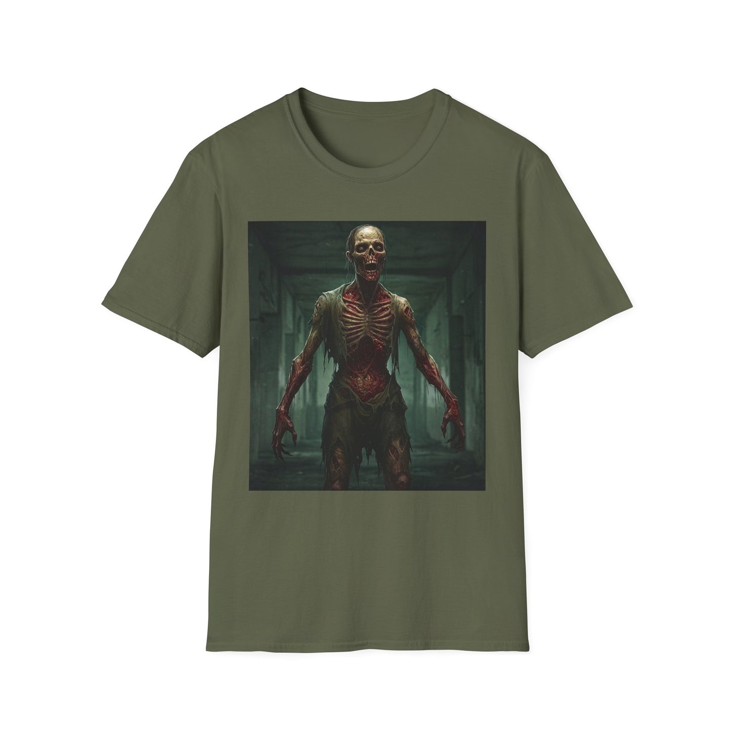 Apocalyptic Portrait Tee, bold, decaying zombie graphic