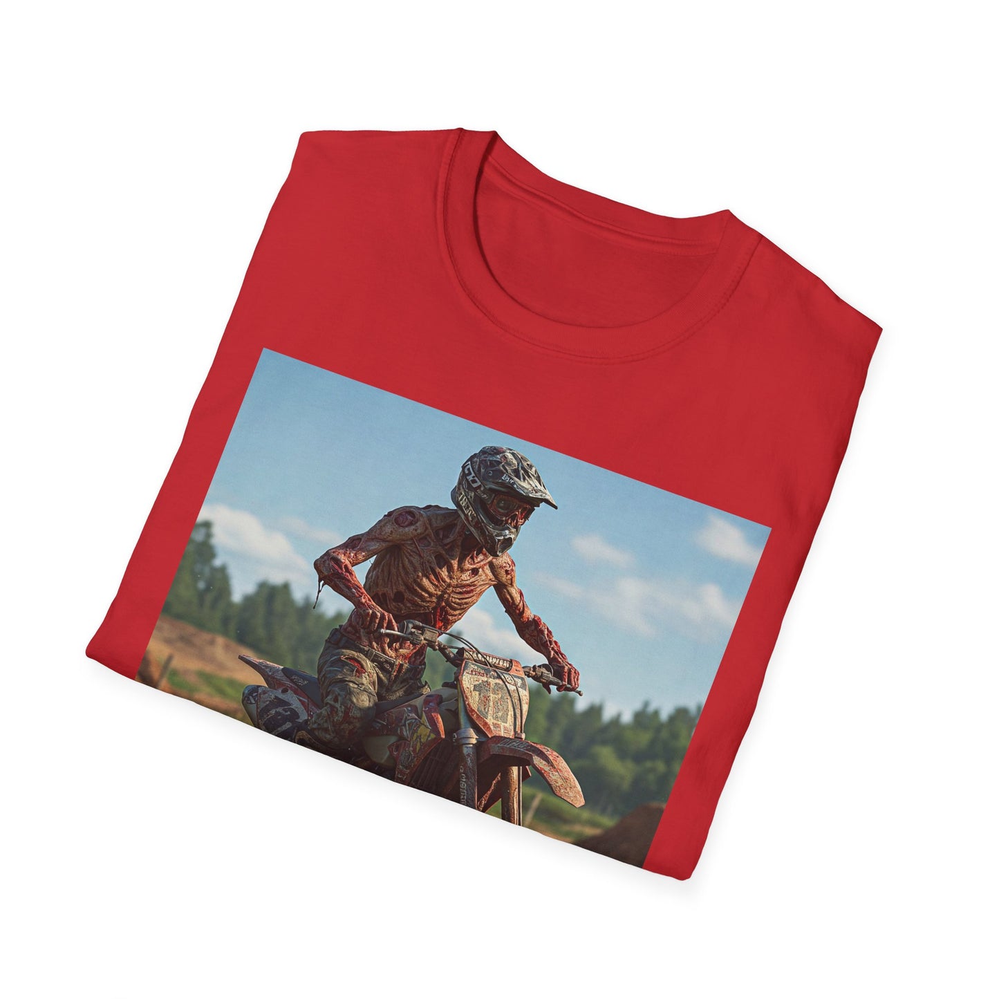 Motorcycle Apocalyptic Portrait Tee, bold, decaying zombie graphic