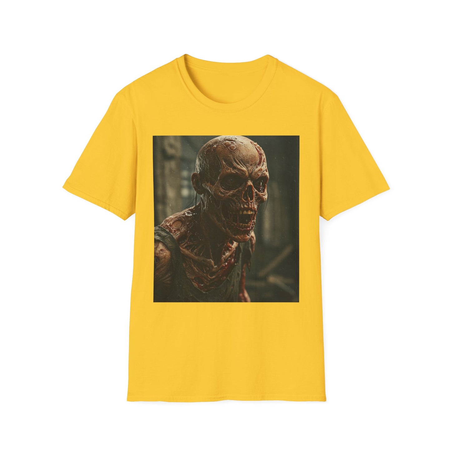 Apocalyptic Portrait Tee, bold, decaying zombie graphic