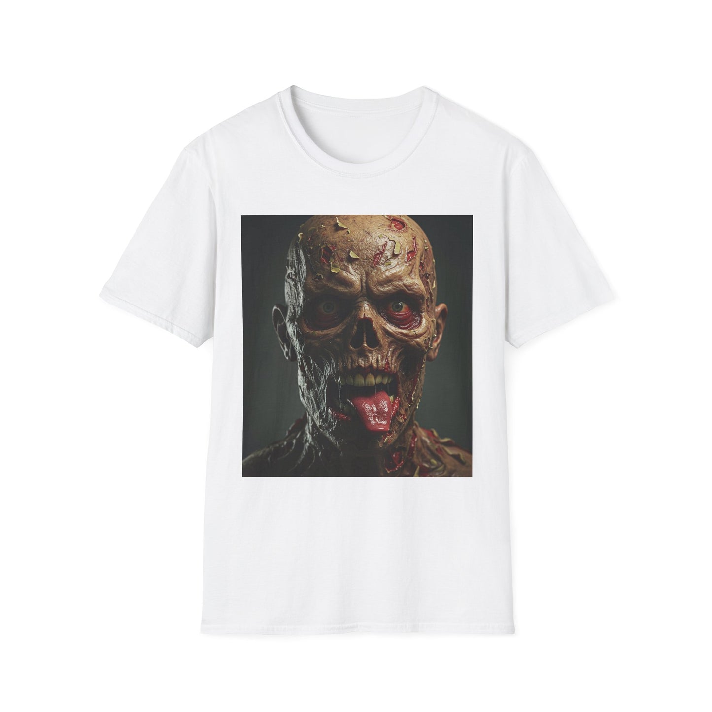 Apocalyptic Portrait Tee, bold, decaying zombie graphic