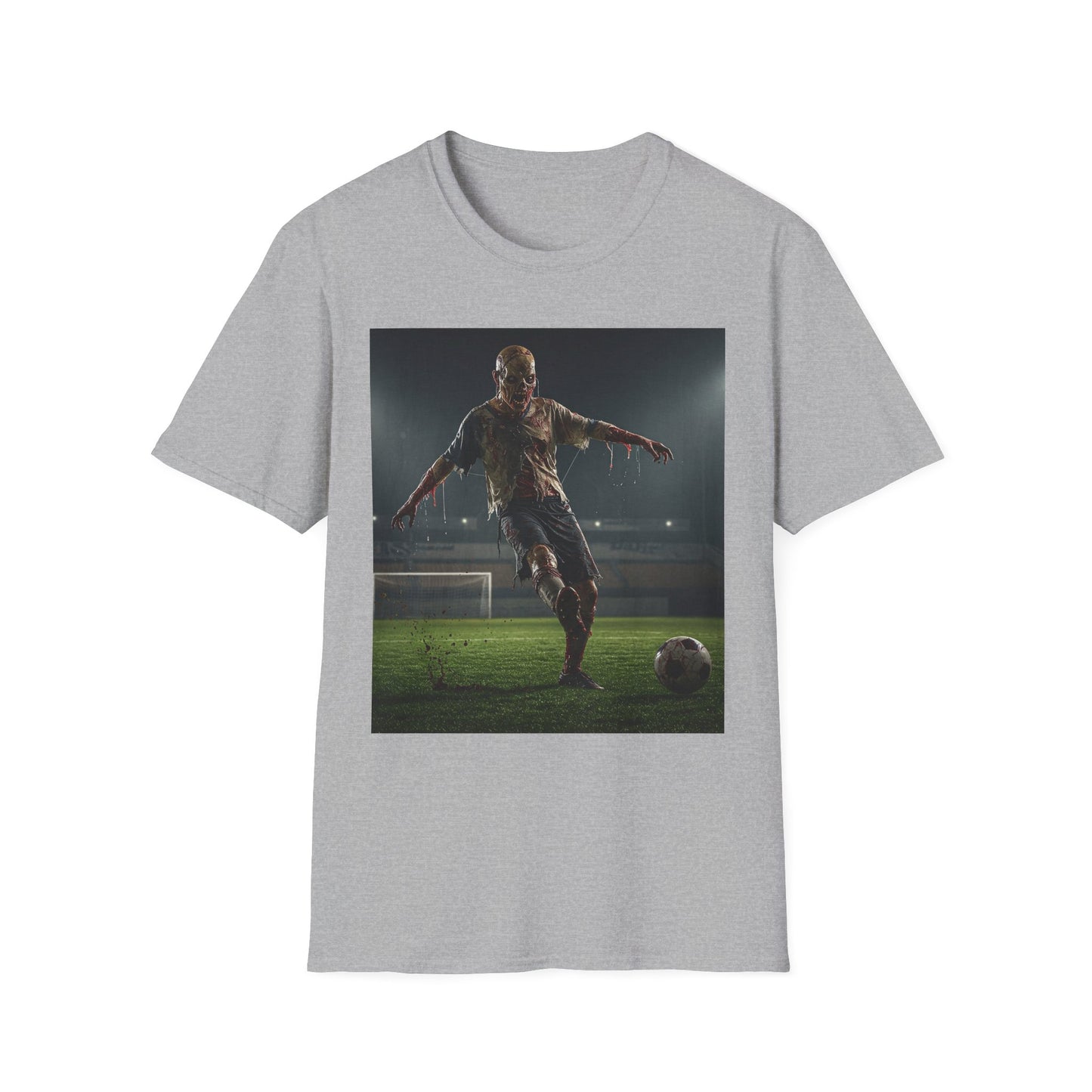 Zombie Soccer Unisex Softstyle T-Shirt - Perfect for Halloween and Sports Lovers