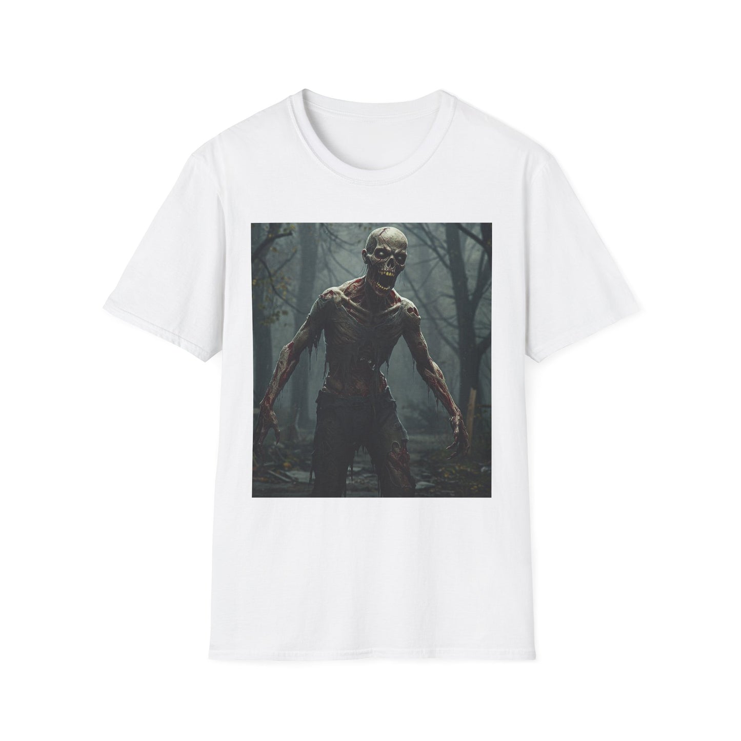 Creepy Zombie Apocalyptic Portrait Tee, bold, decaying zombie graphic