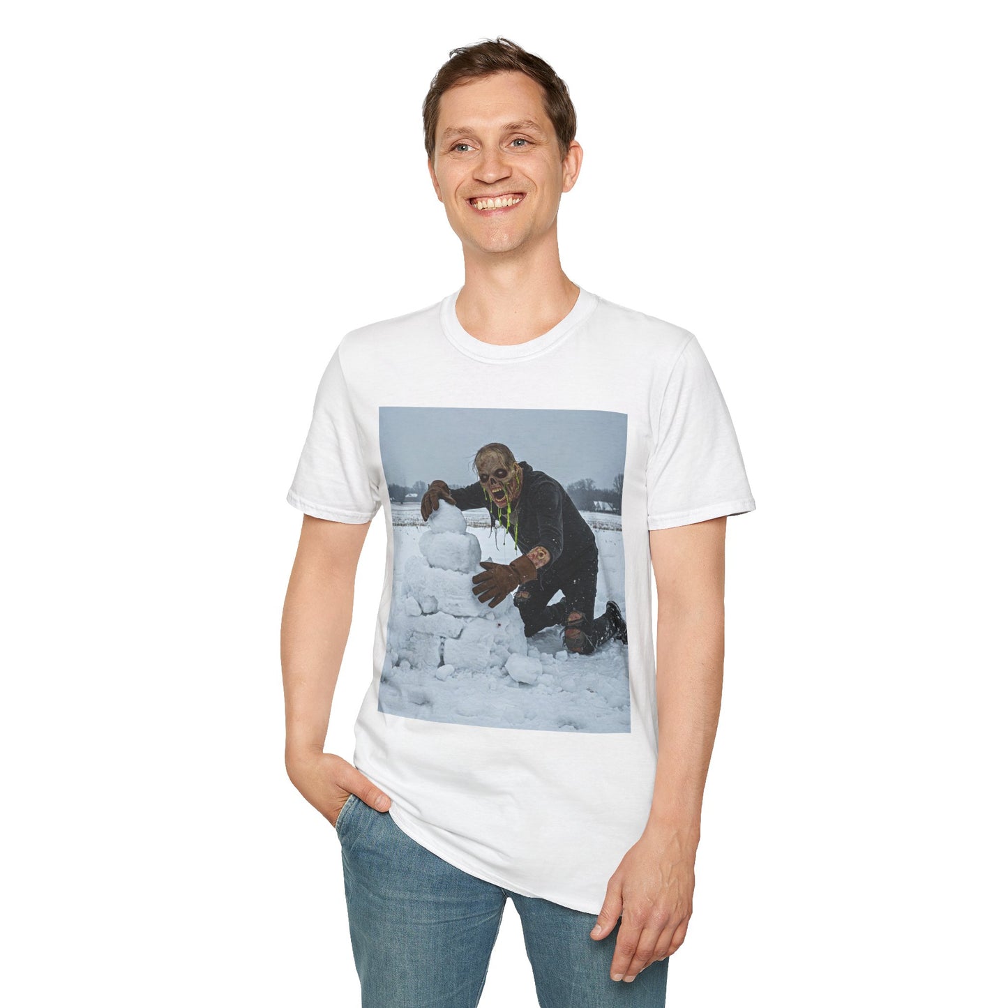 Horror Snowman Unisex T-Shirt - Fun Winter Graphic Tee