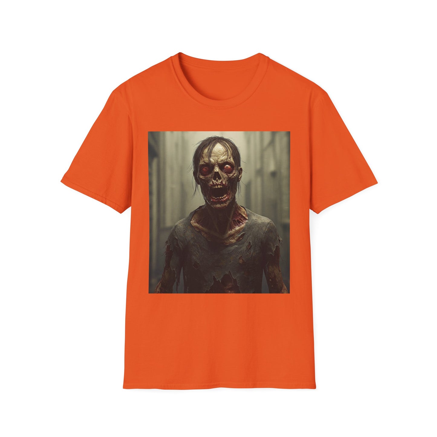 Apocalyptic Portrait Tee, bold, decaying zombie graphic