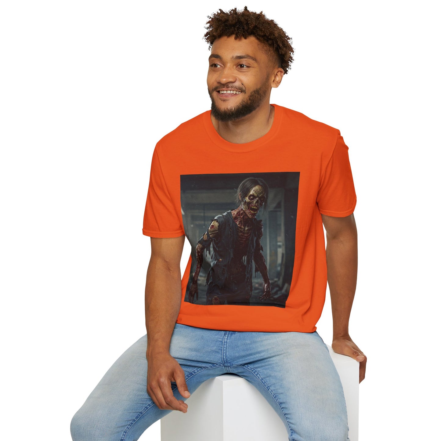 Apocalyptic Portrait Tee, bold, decaying zombie graphic