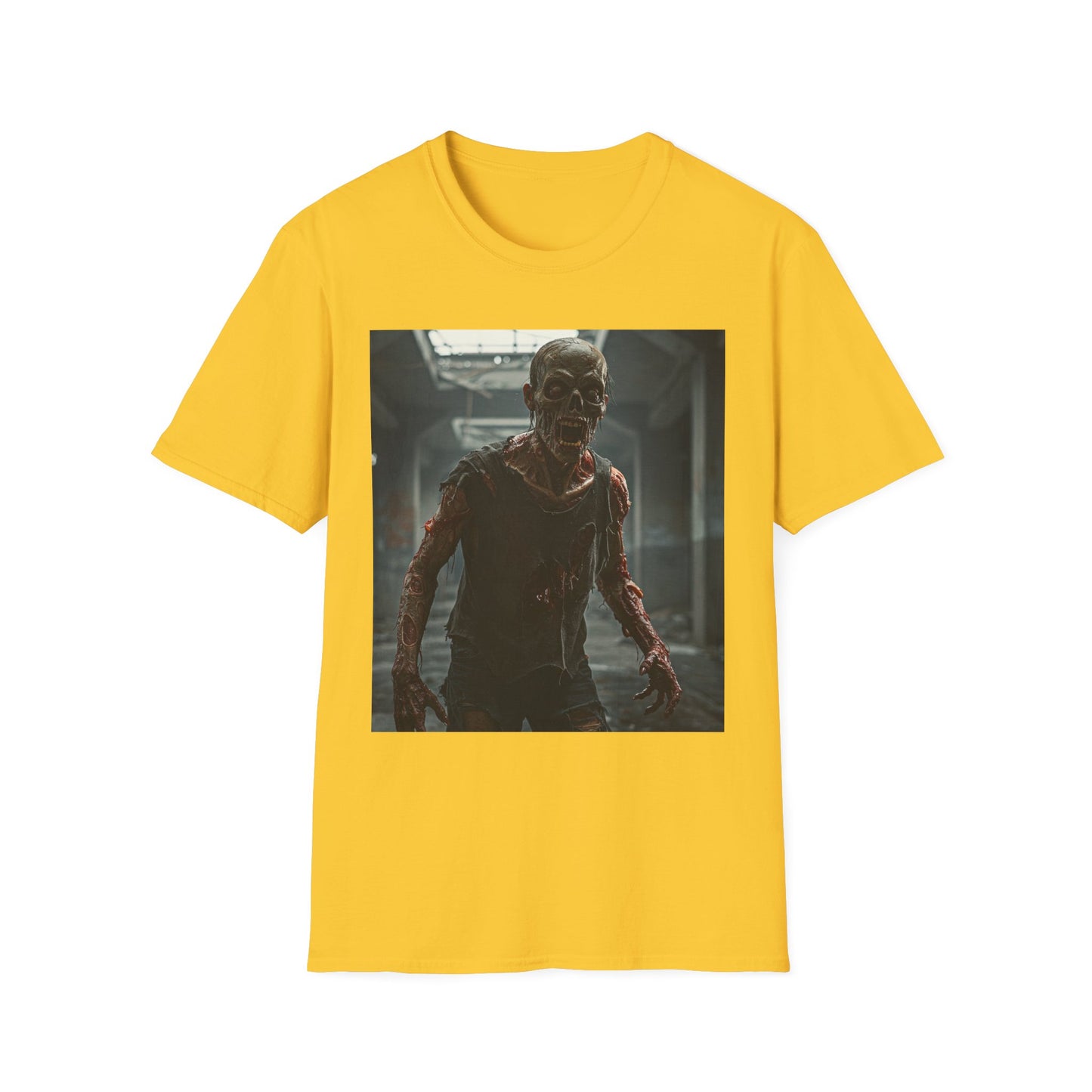 Apocalyptic Portrait Tee, bold, decaying zombie graphic