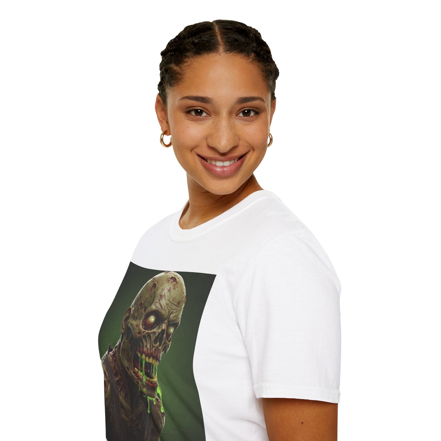 Zombie Graphic Unisex Softstyle T-Shirt - Perfect for Halloween and Horror Fans