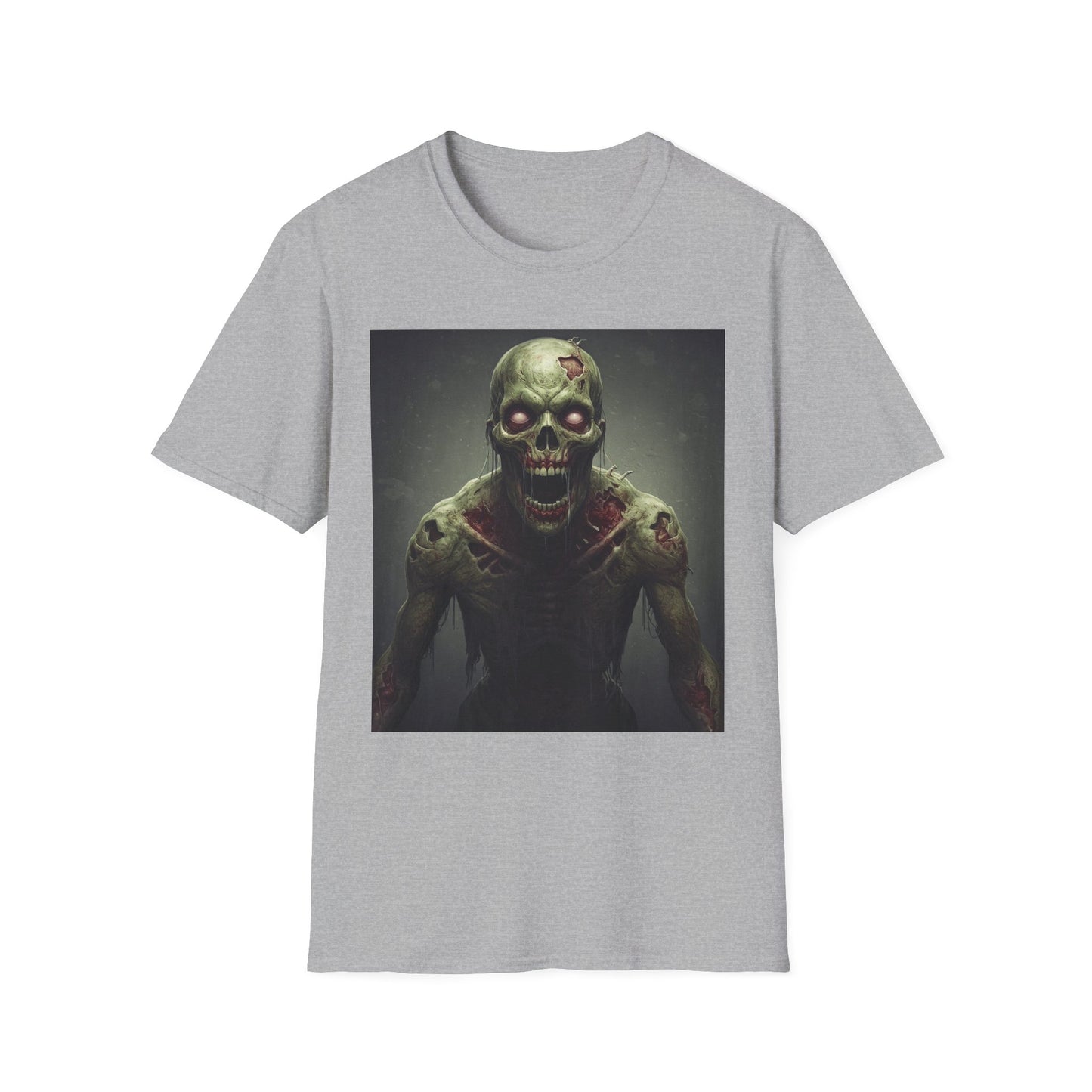 Apocalyptic Portrait Tee, bold, decaying zombie graphic