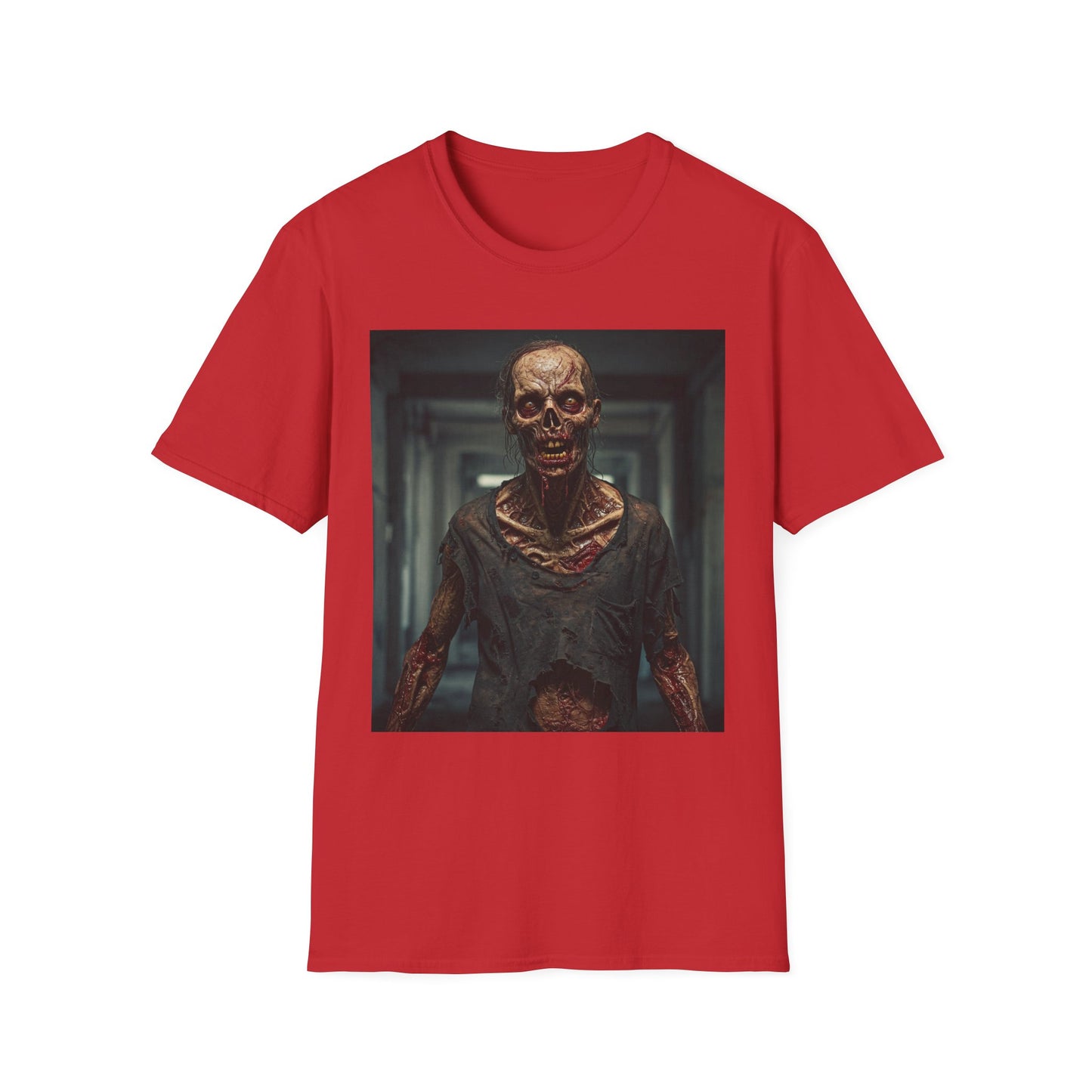 Creepy Zombie Graphic Apocalyptic Portrait Tee, bold, decaying zombie graphic