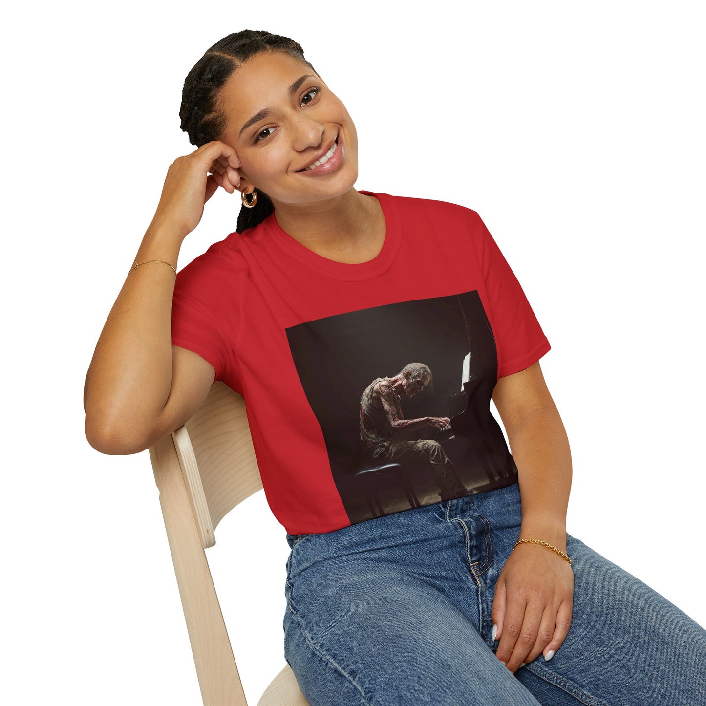 Soulful Pianist Unisex Softstyle T-Shirt - Perfect for Music Lovers