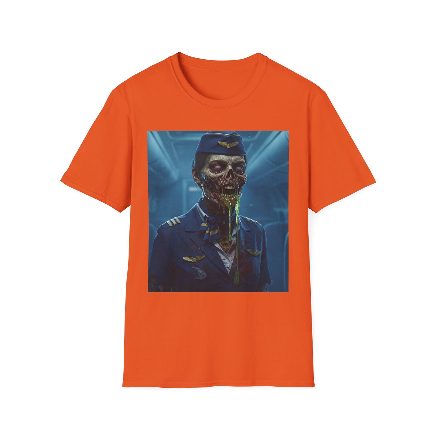 Zombie Pilot Apocalyptic Portrait Tee, bold, decaying zombie graphic