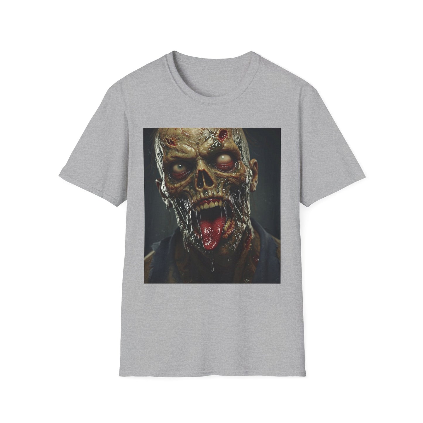 Apocalyptic Portrait Tee, bold, decaying zombie graphic