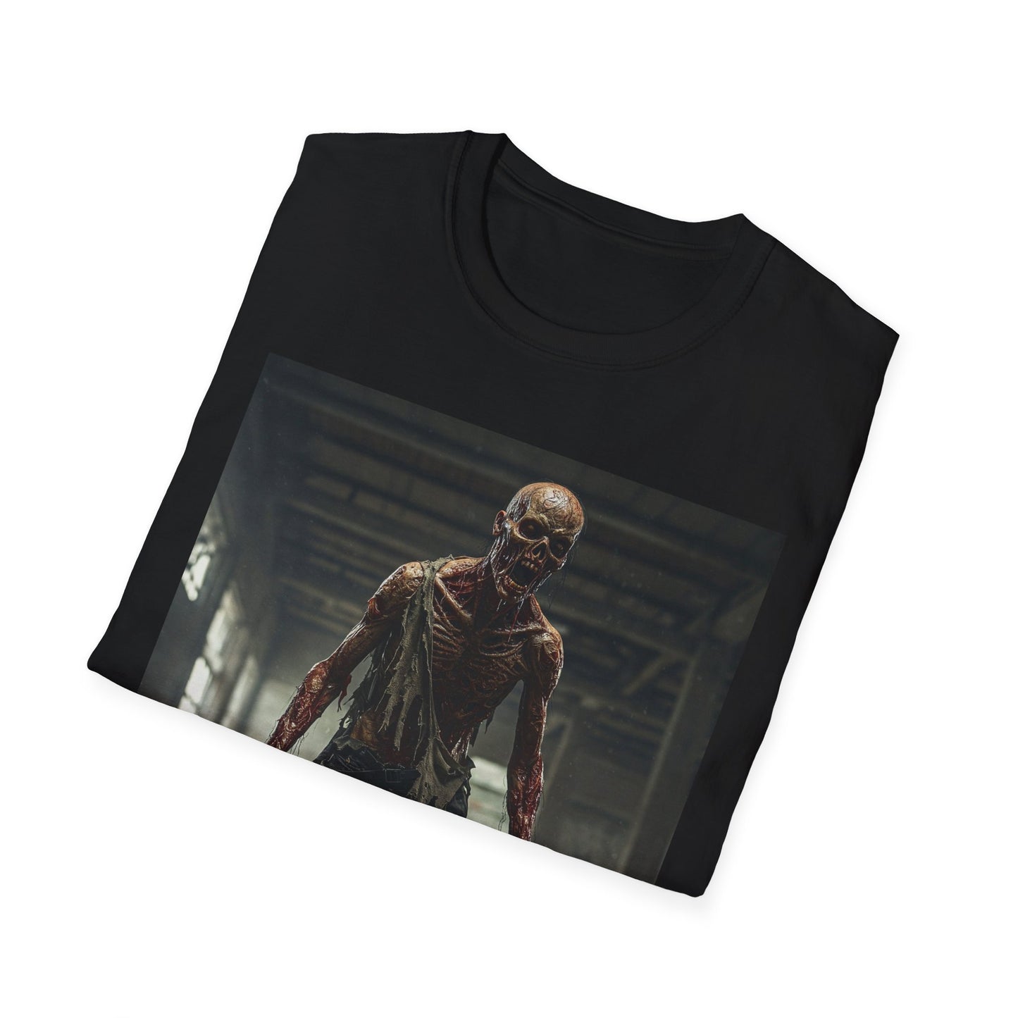 Zombie Graphic Unisex Softstyle T-Shirt - Perfect for Halloween and Horror Fans