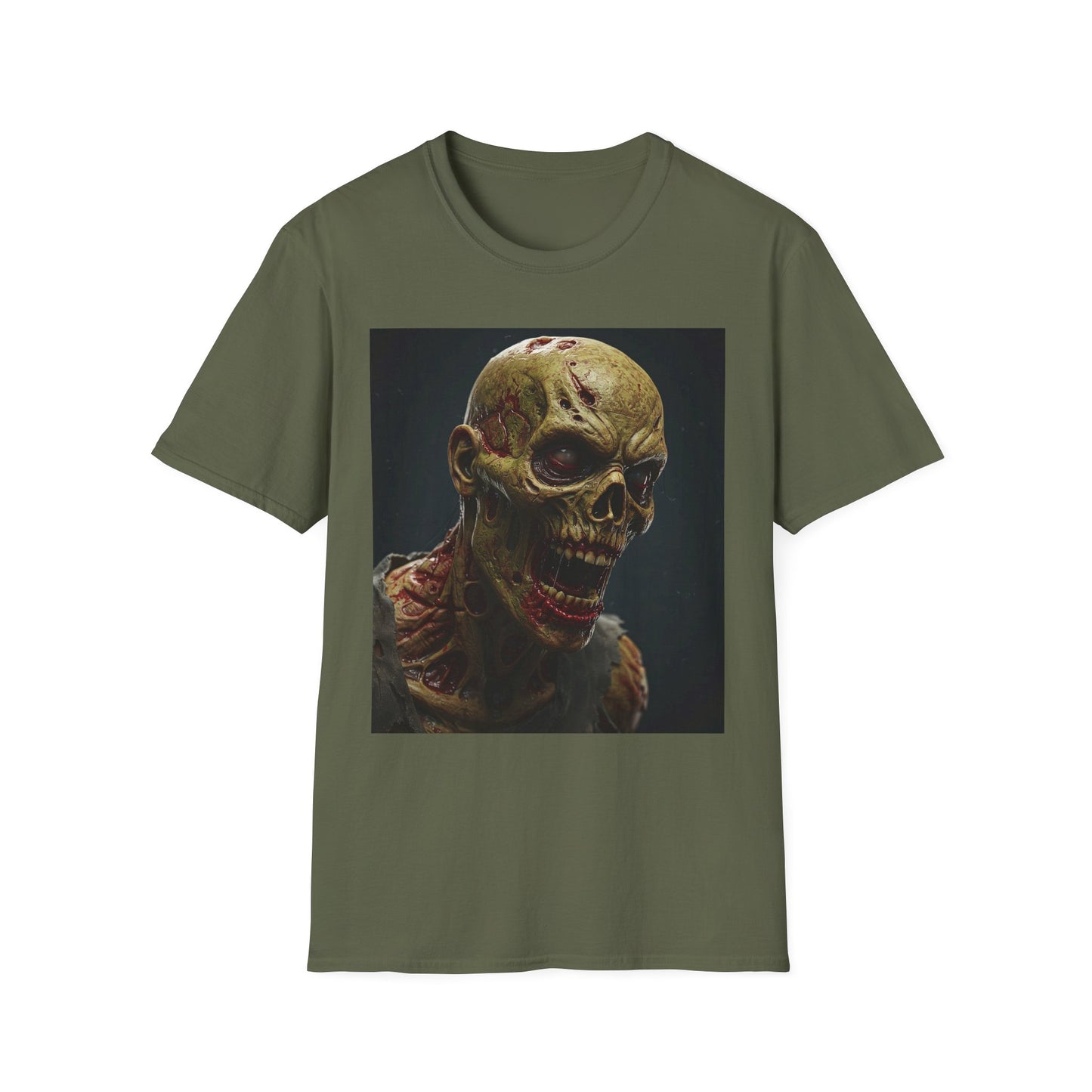 Apocalyptic Portrait Tee, bold, decaying zombie graphic