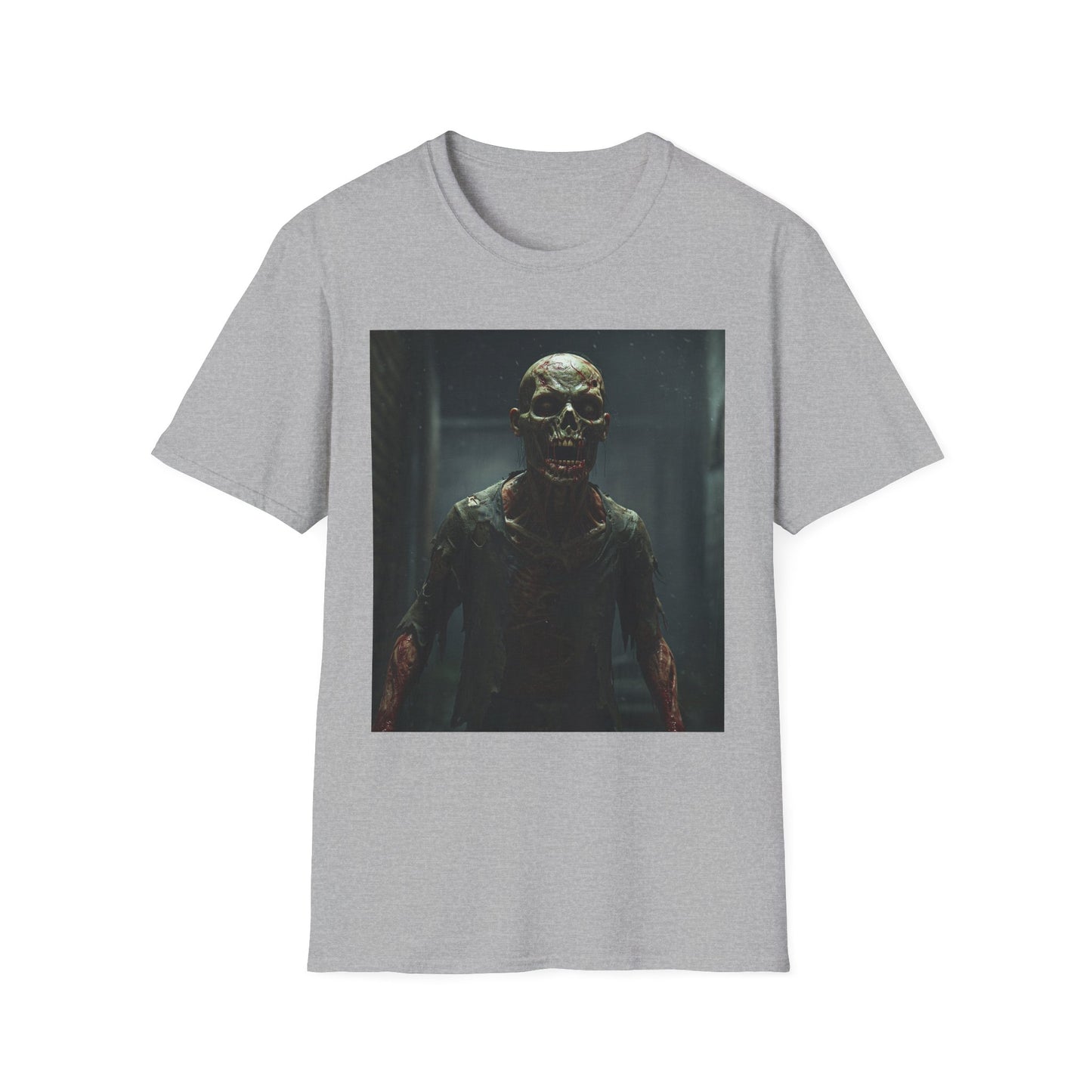 Apocalyptic Portrait Tee, bold, decaying zombie graphic